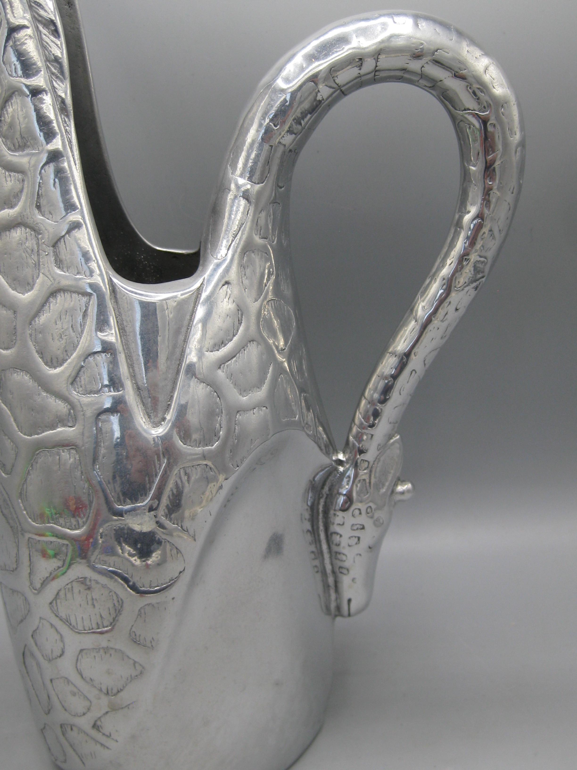 20th Century Vtg 1989 Arthur Court Aluminum Giraffe Figural Tall Water Pitcher 13 3/4