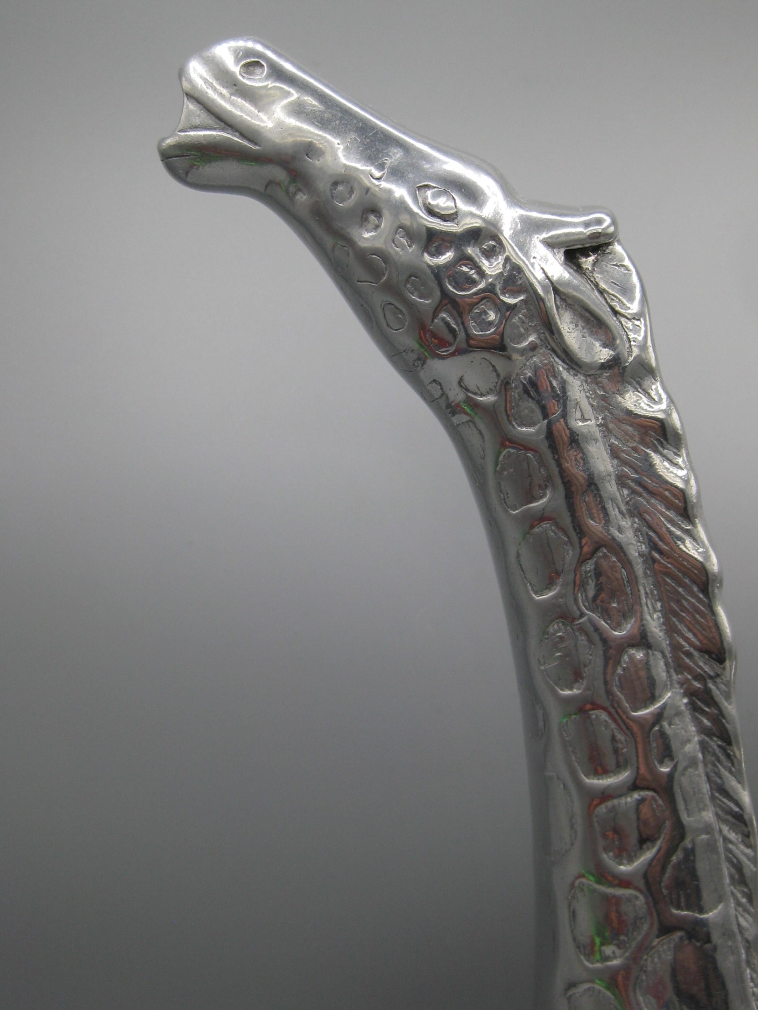 Vtg 1989 Arthur Court Aluminum Giraffe Figural Tall Water Pitcher 13 3/4