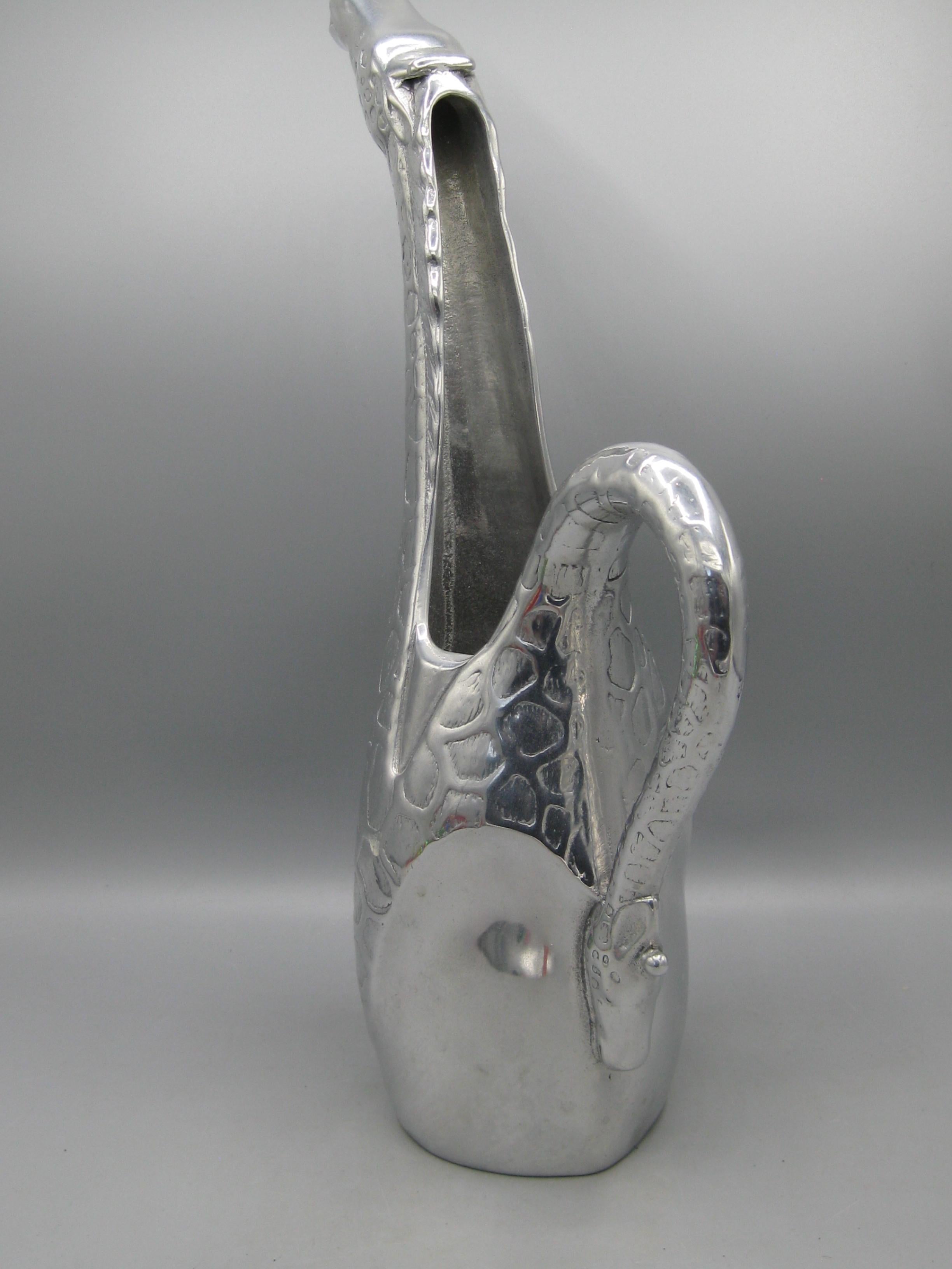 Vtg 1989 Arthur Court Aluminum Giraffe Figural Tall Water Pitcher 13 3/4
