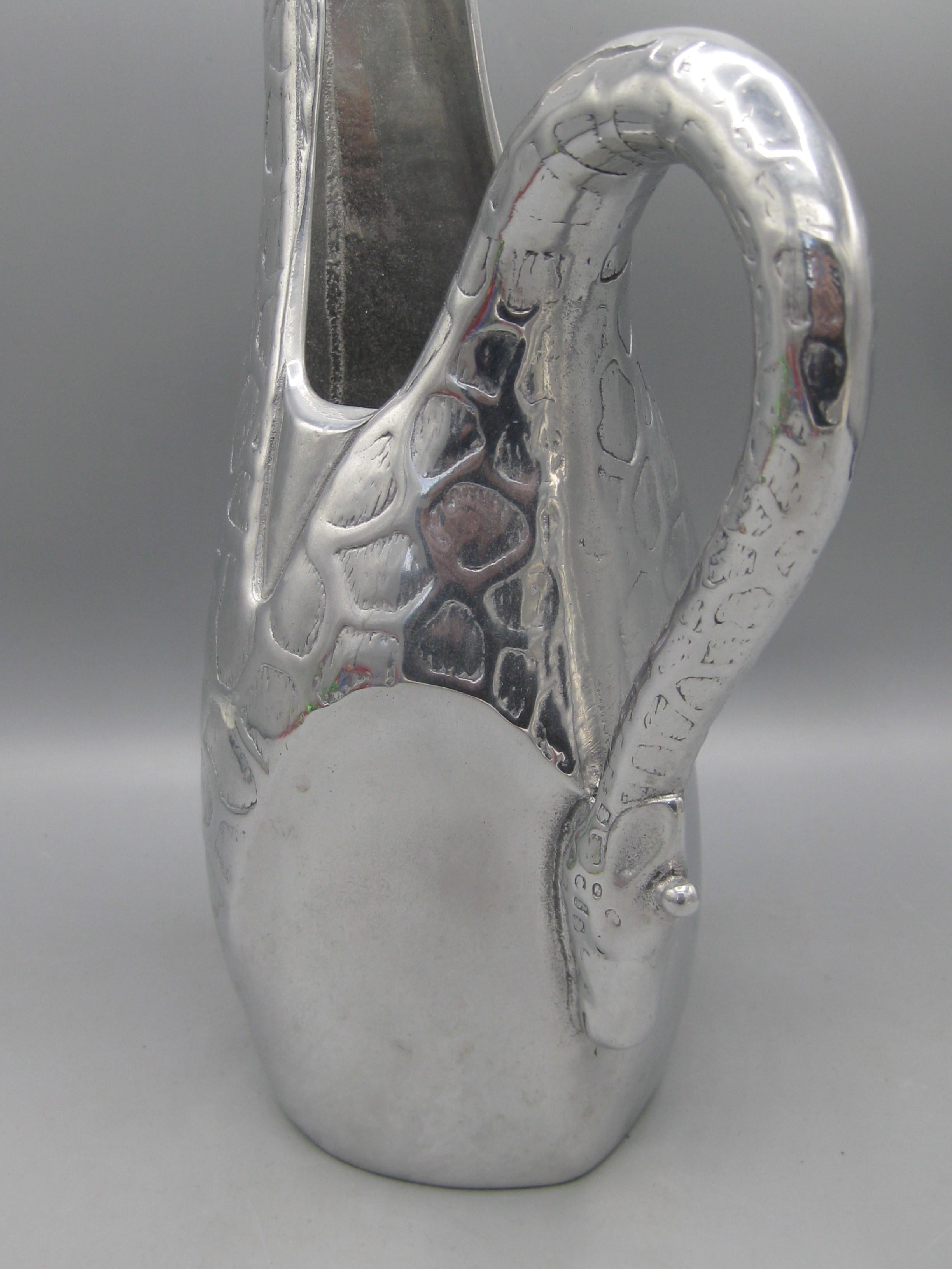 Vtg 1989 Arthur Court Aluminum Giraffe Figural Tall Water Pitcher 13 3/4