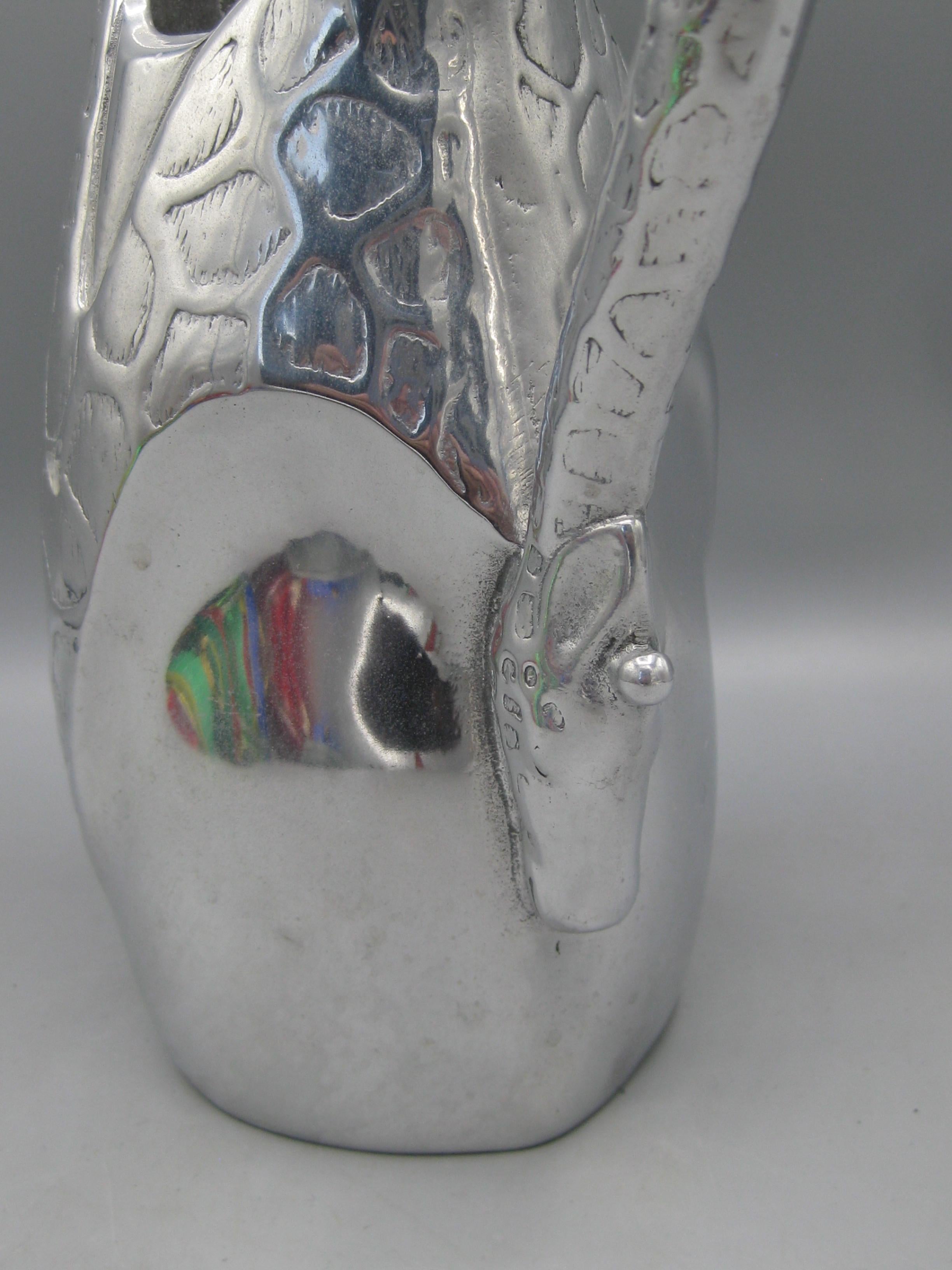 Vtg 1989 Arthur Court Aluminum Giraffe Figural Tall Water Pitcher 13 3/4