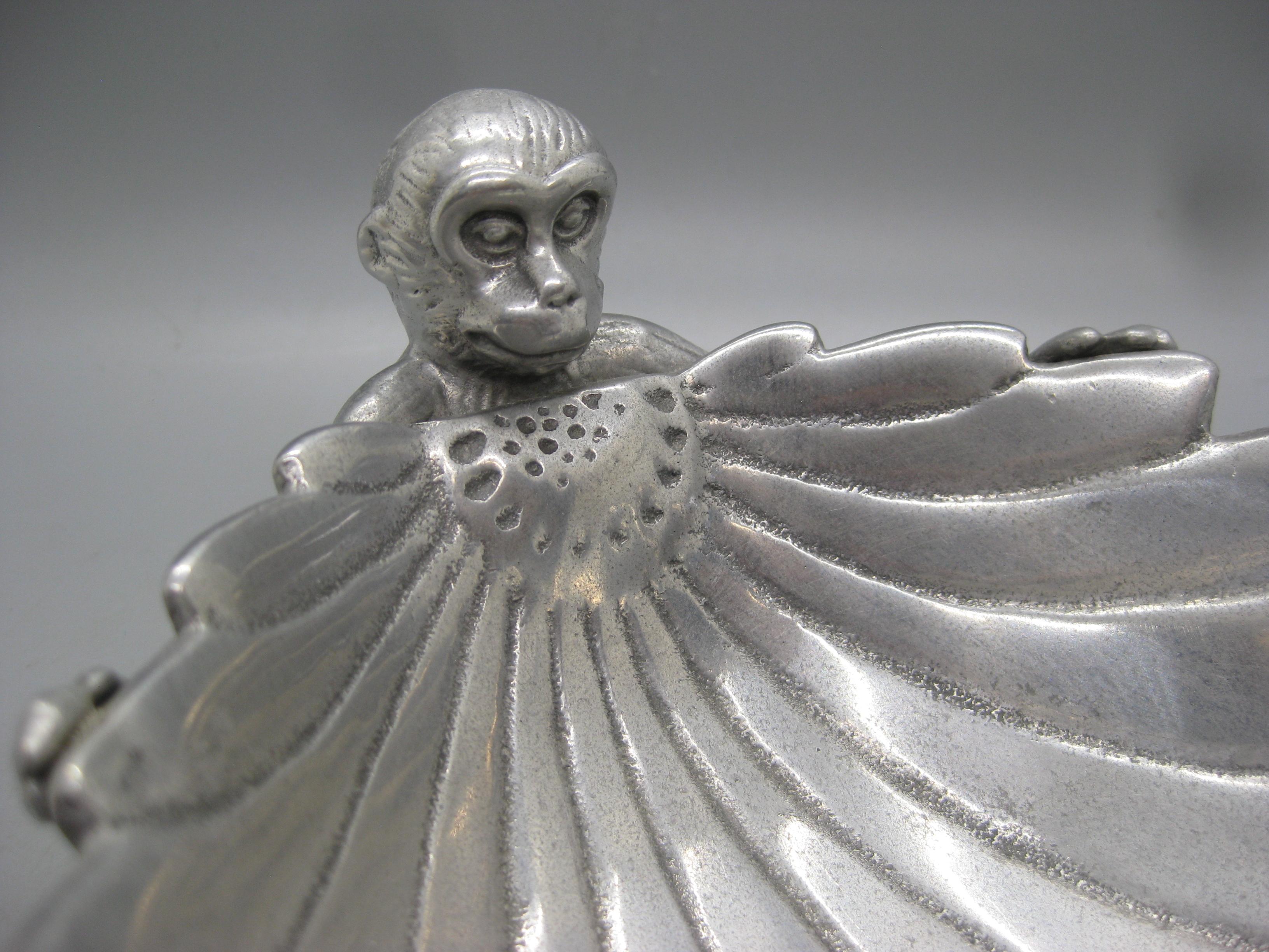 Bol figuratif singe en aluminium Arthur Court Collection Safari, Vtg 2003 en vente 4
