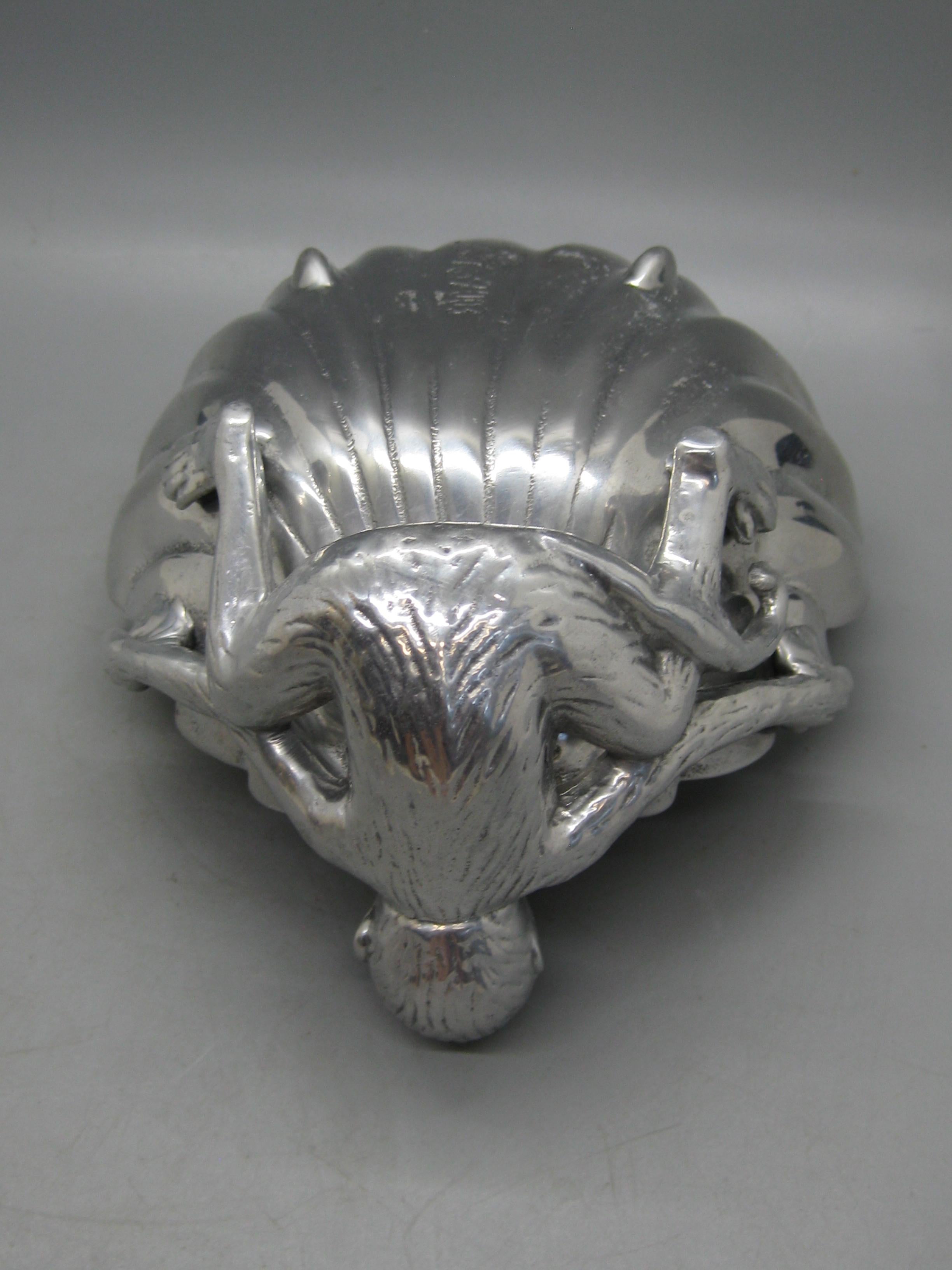 Bol figuratif singe en aluminium Arthur Court Collection Safari, Vtg 2003 en vente 7