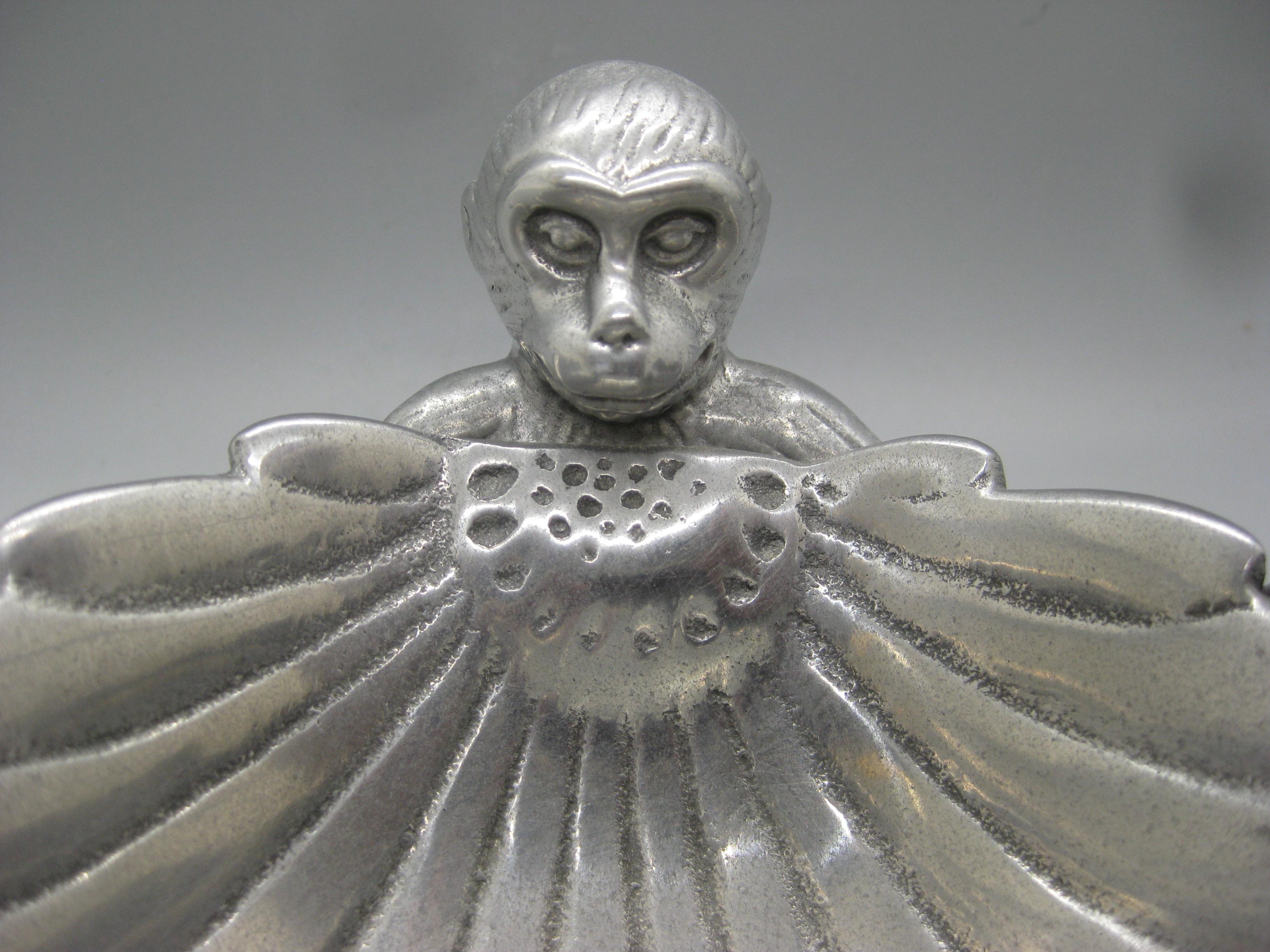 20ième siècle Bol figuratif singe en aluminium Arthur Court Collection Safari, Vtg 2003 en vente
