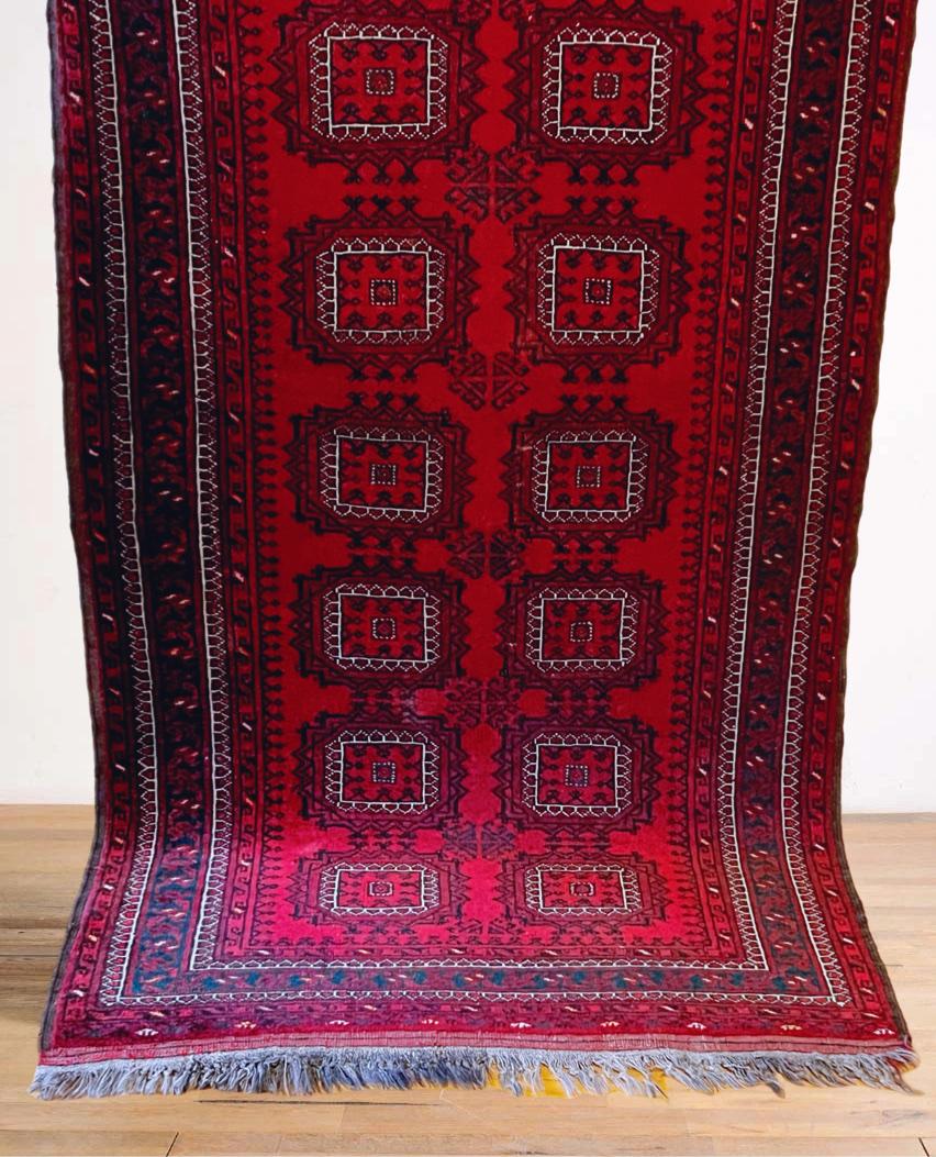 VTG Afghan / Persian Baluch / Bokhara Tapis de laine noué à la main, 195x106cm, c.1950s. en vente 6