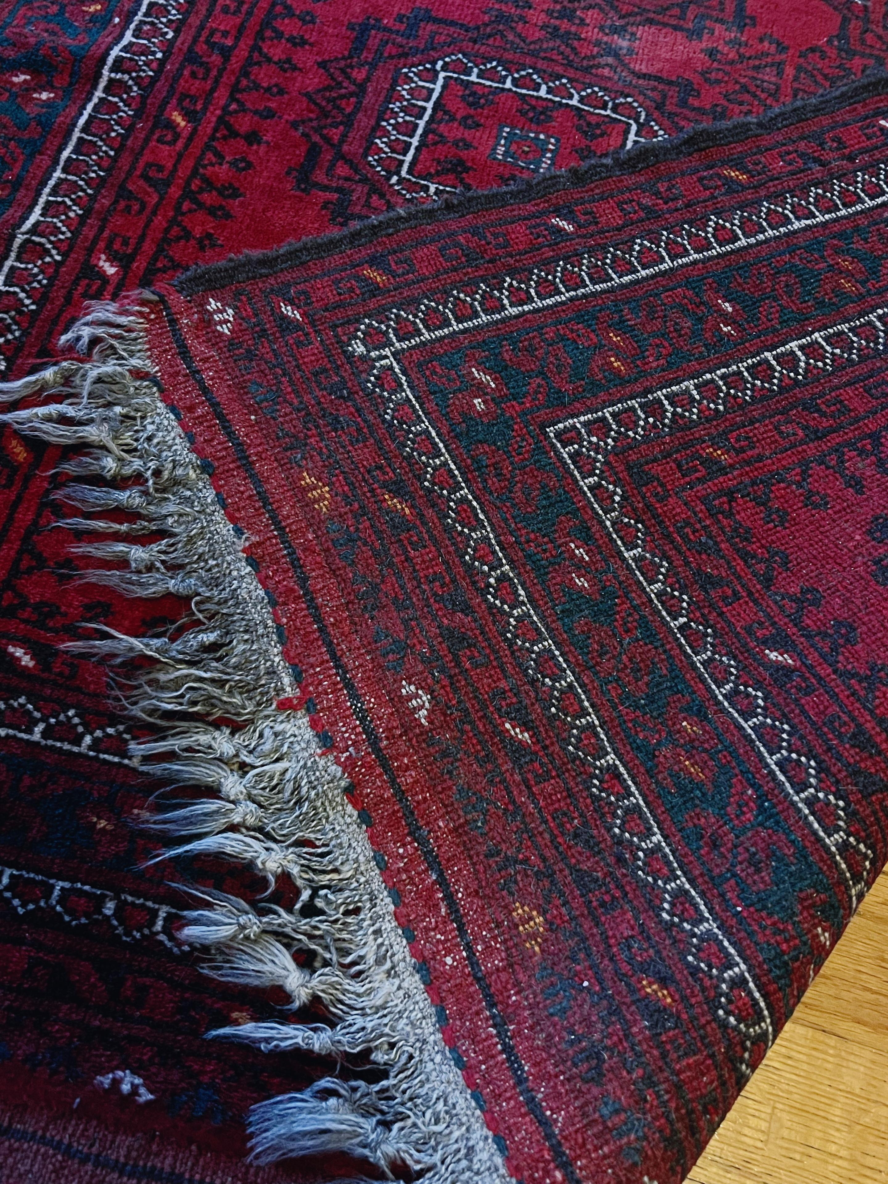 VTG Afghan / Persian Baluch / Bokhara Tapis de laine noué à la main, 195x106cm, c.1950s. en vente 1