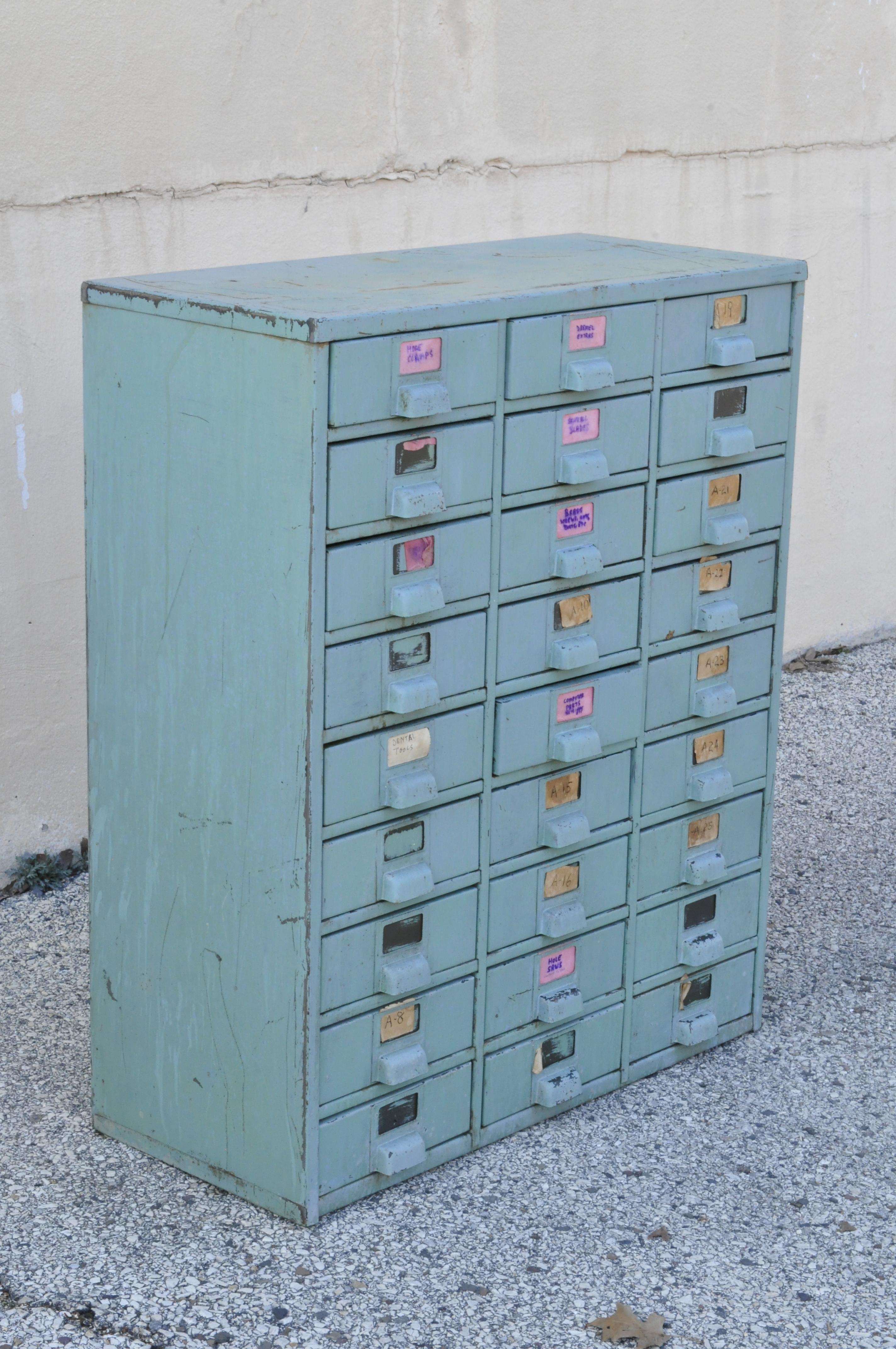 American Industrial Green Steel Metal 27 Drawer Machinist Tool Chest Cabinet 3