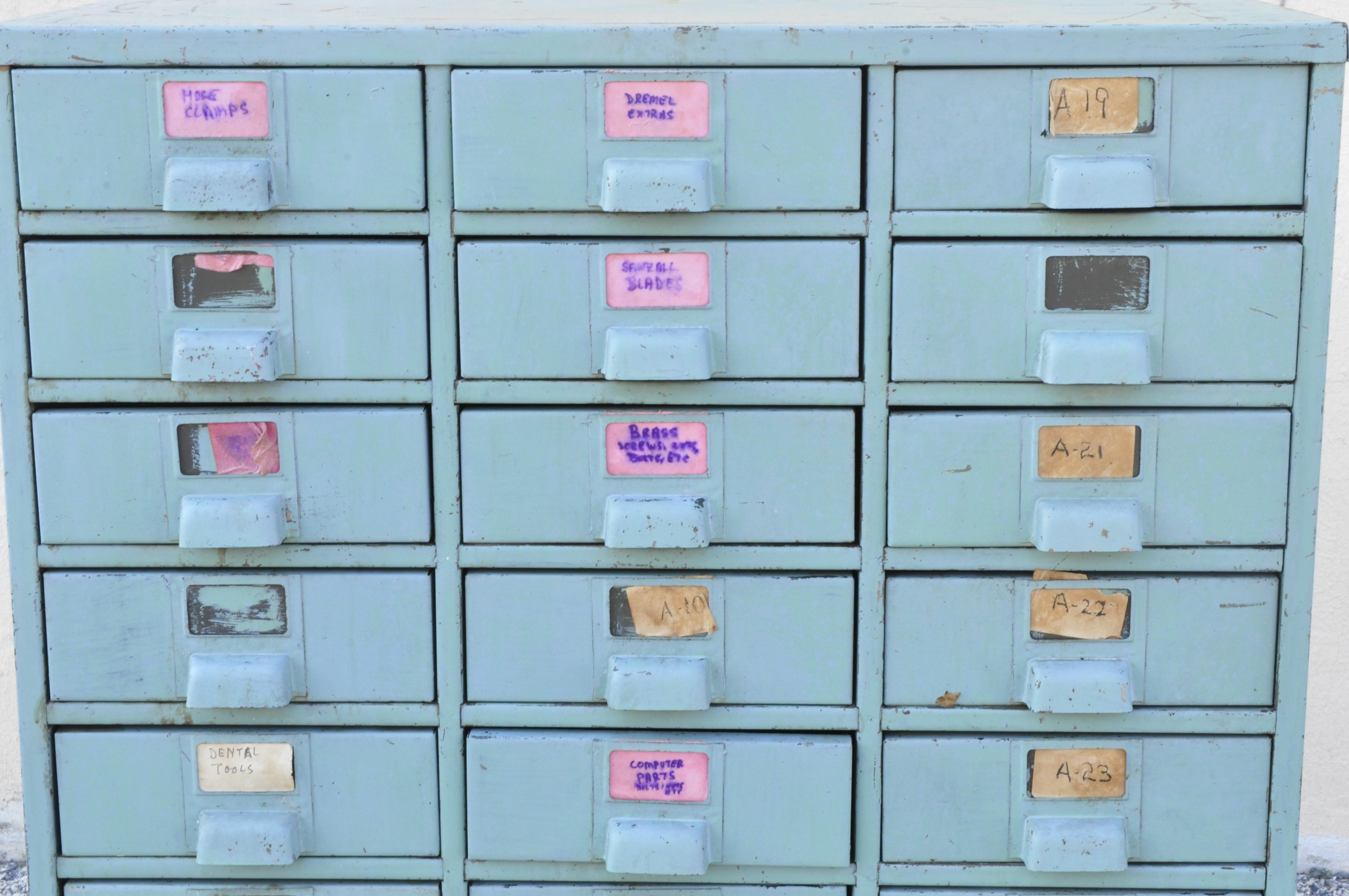 27 drawer metal cabinet