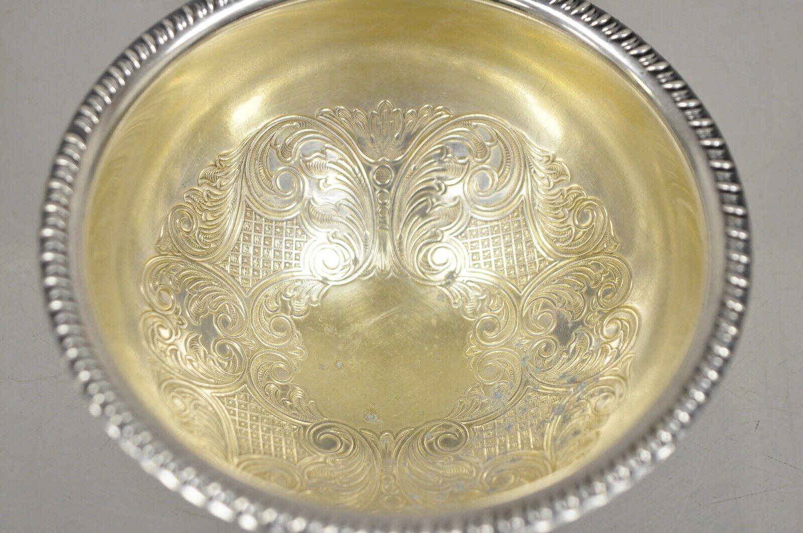 Vtg Angora English Victorian Silver Plated Style Small Round Footed Bowl a Pair For Sale 2