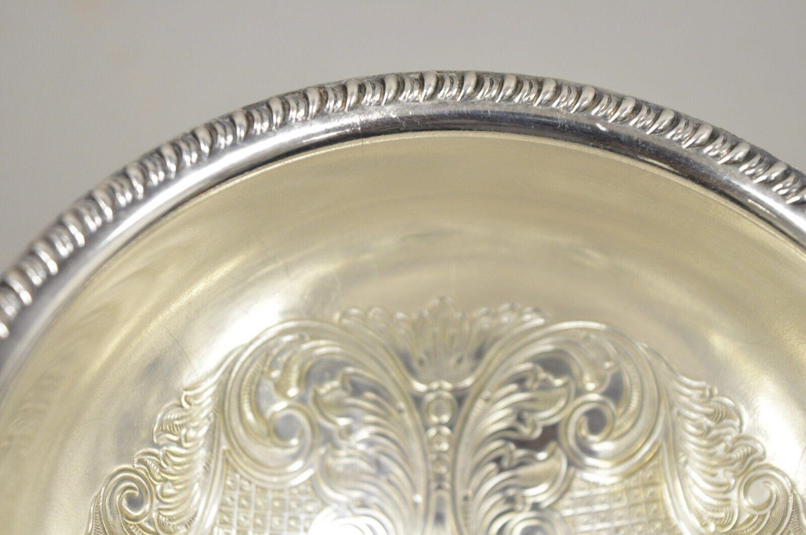 Vtg Angora English Victorian Silver Plated Style Small Round Footed Bowl a Pair For Sale 4