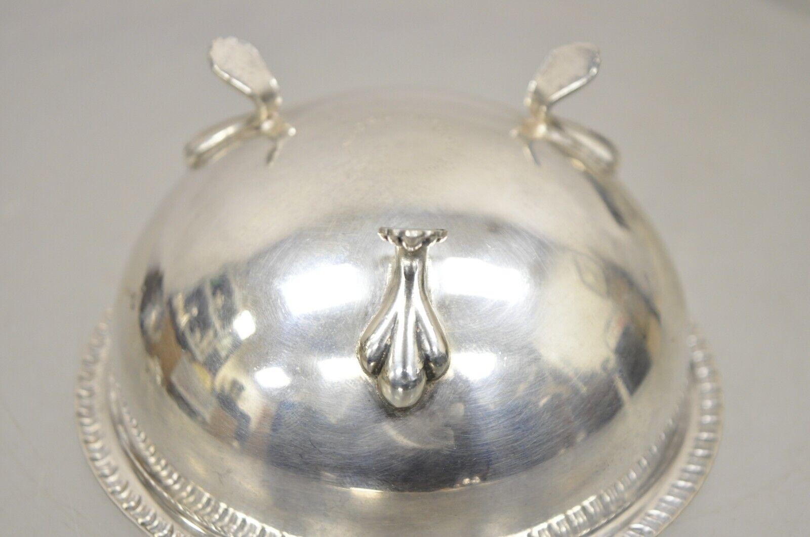 Vtg Angora English Victorian Silver Plated Style Small Round Footed Bowl a Pair For Sale 5