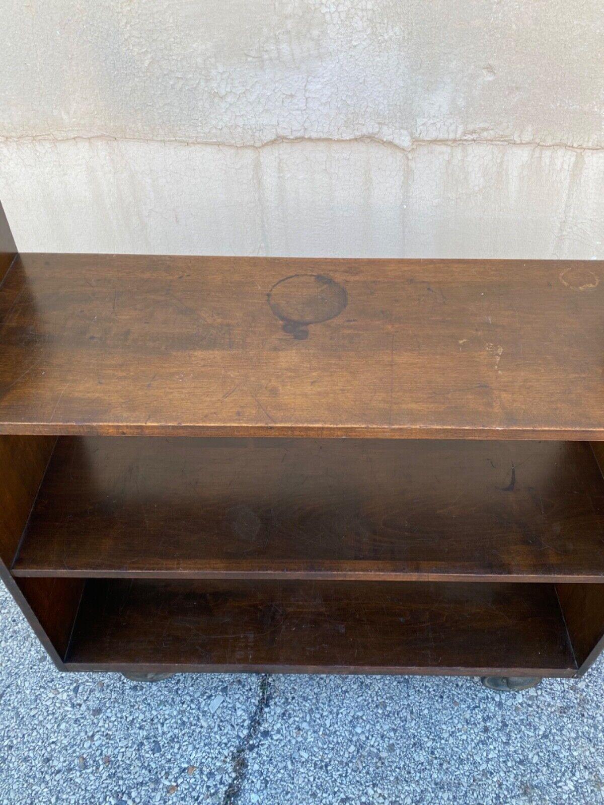 vintage wooden library cart