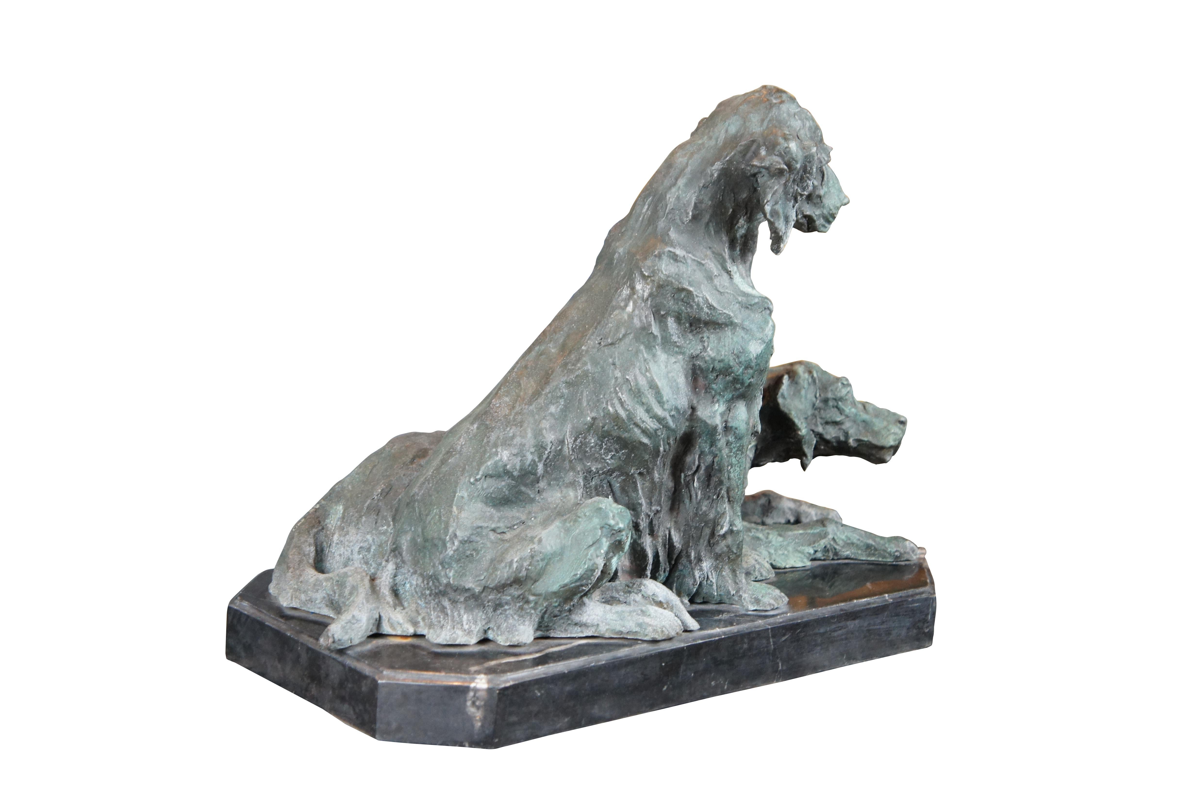 Vtg Bronze Sculpture of 2 Labrador Retrievers After Pierre Jules Mene Statue 18