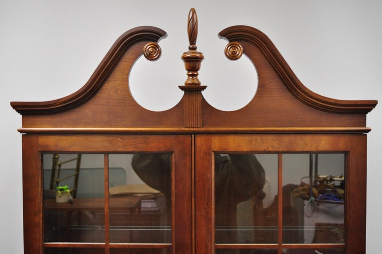 Vintage Cherry Chippendale Block Slant Front Secretary Desk By