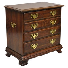 Used Vtg Chippendale Style Small 4 Drawer Bachelor Chest Cherry Nightstand Side Table