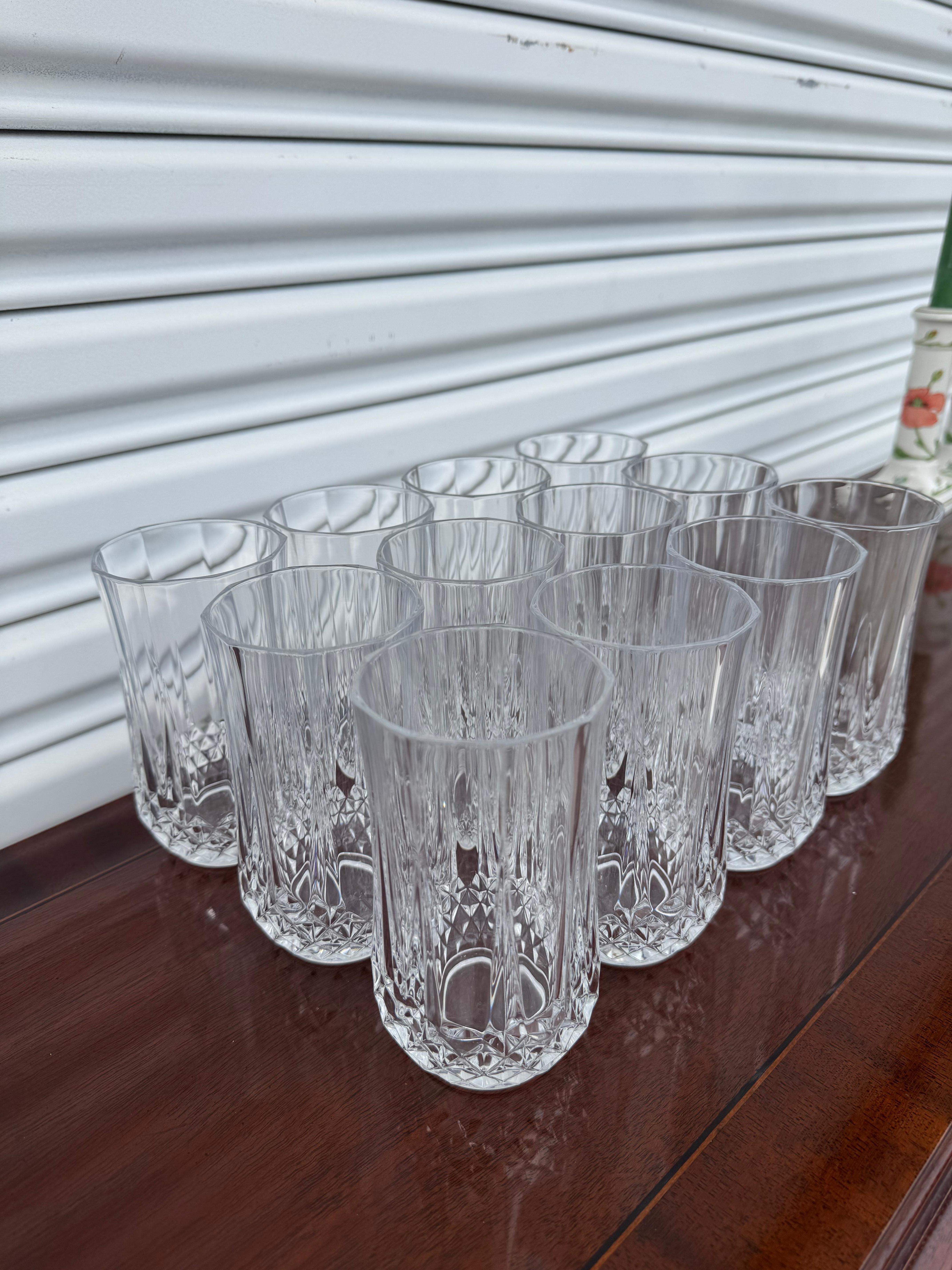 Vtg Crystal D'Arques Durand Long Champ 10oz Water Glass Tumbler in vendita 1