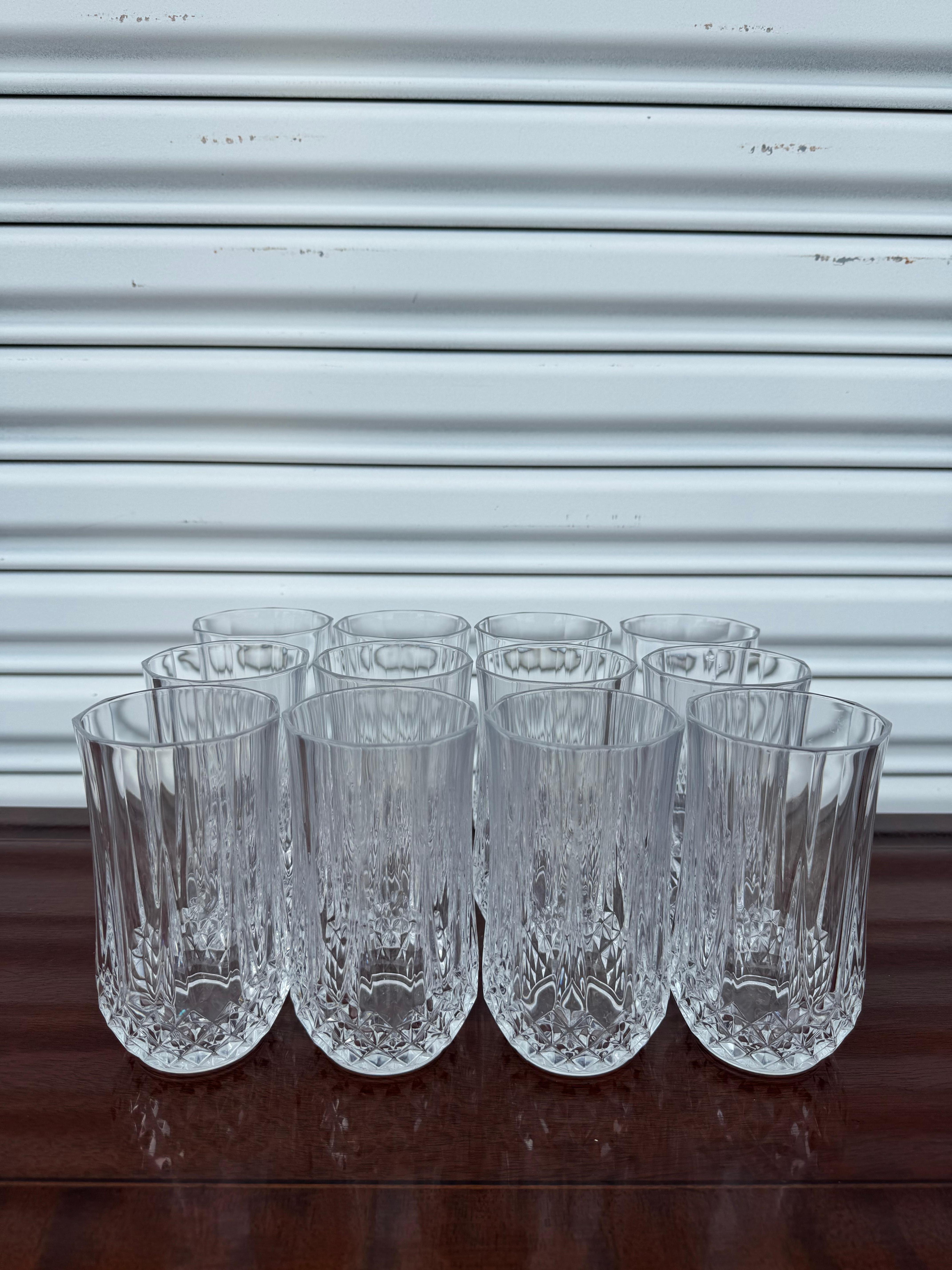 Vtg Crystal D'Arques Durand Long Champ 10oz Water Glass Tumbler in vendita 2