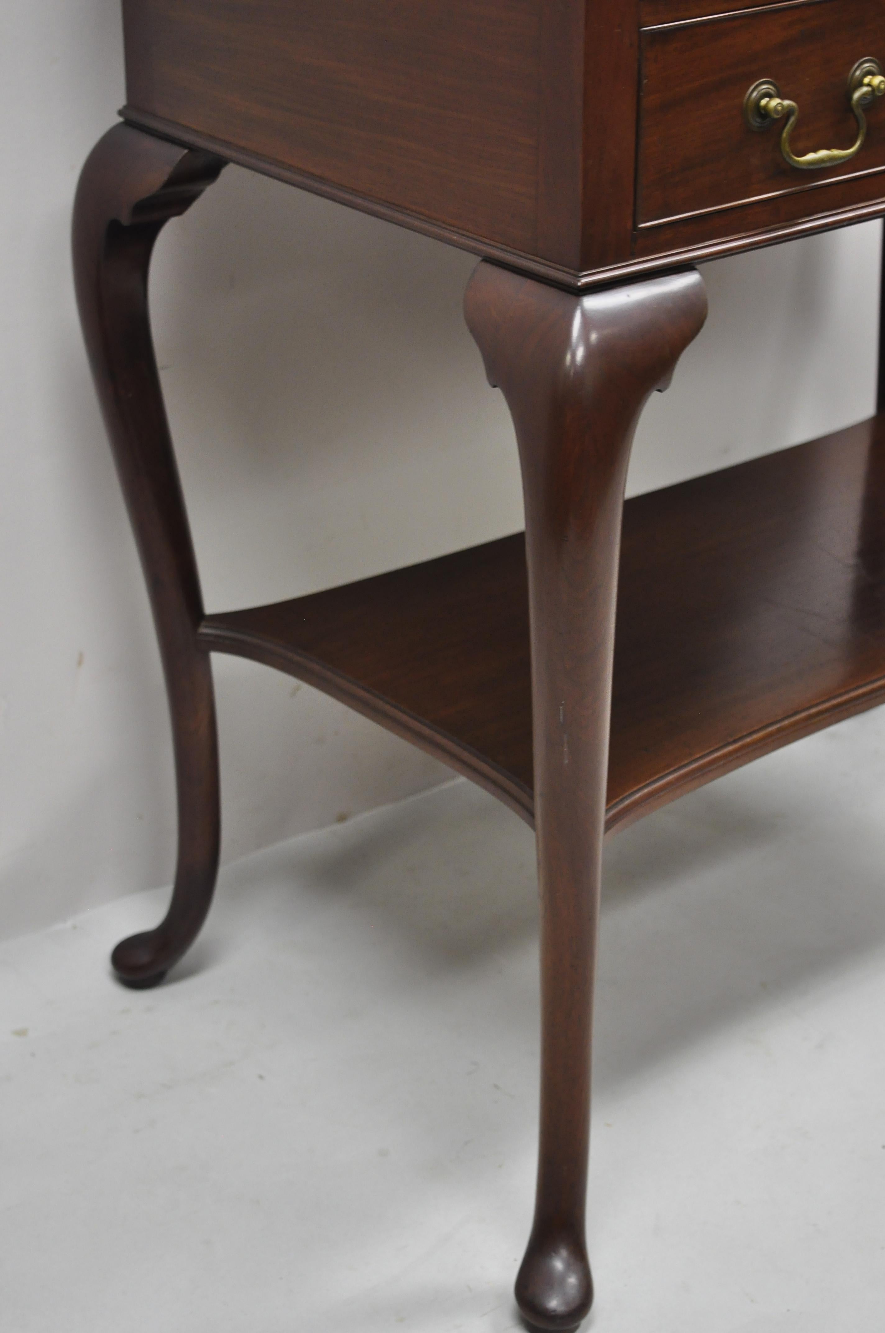 Vtg English Queen Anne Mahogany Lift Top Silverware Chest Server Buffet Cabinet For Sale 2