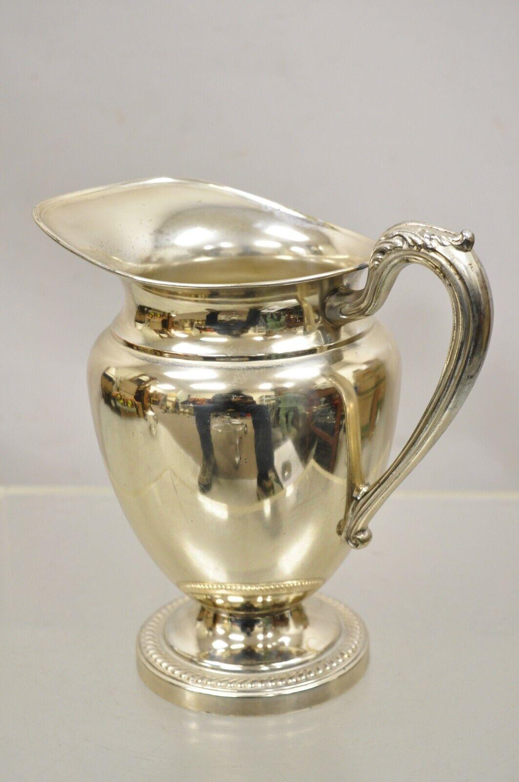 Vtg English Silver Mfg Co Silverplated Copper Tone Victorian Style Water Pitcher For Sale 3