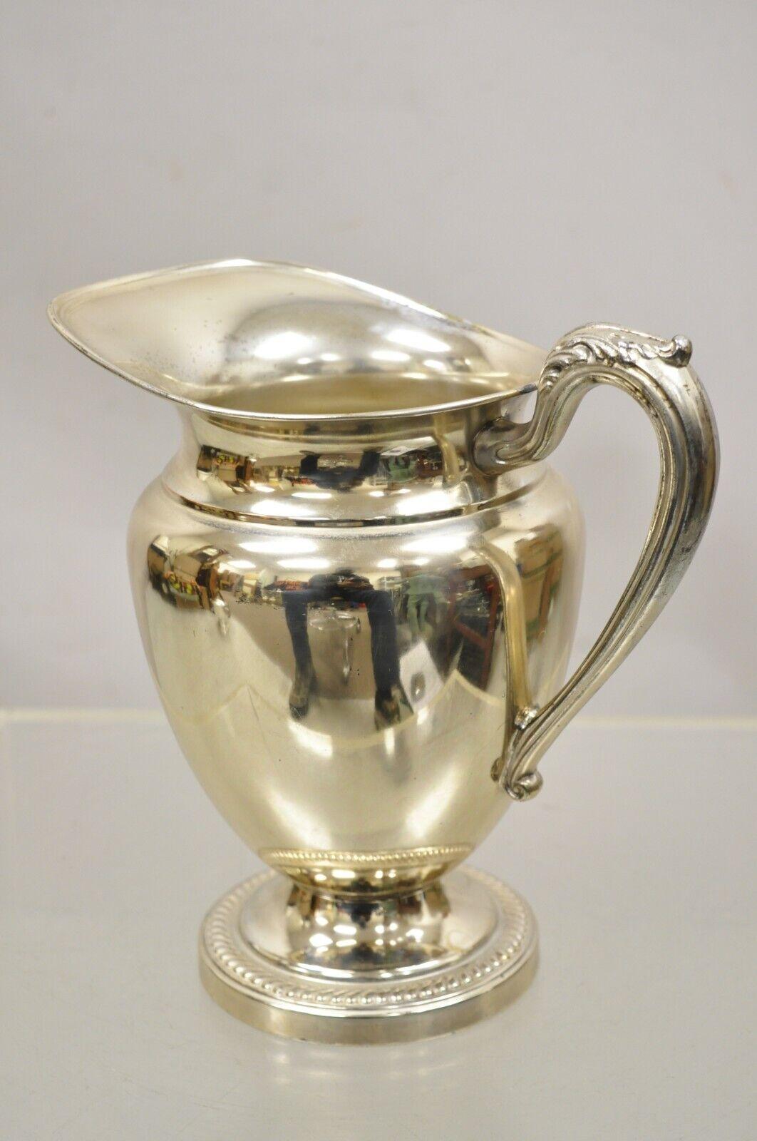Vtg English Silver Mfg Co Silverplated Copper Tone Victorian Style Water Pitcher 3