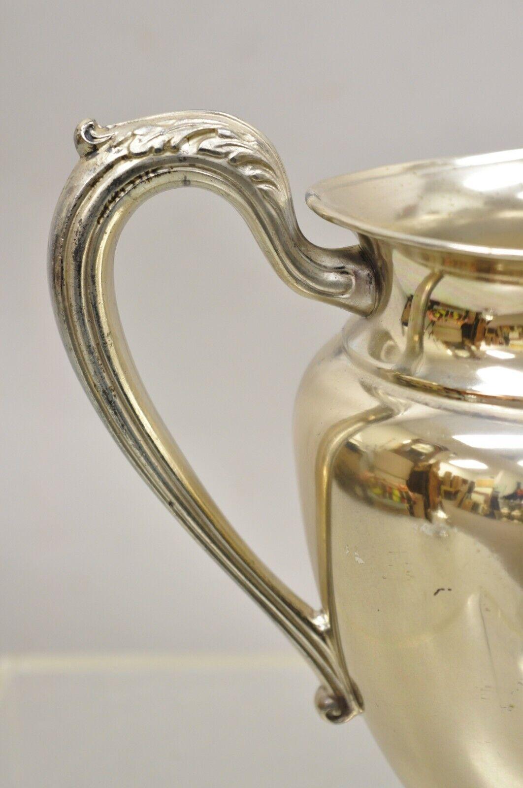 Vtg English Silver Mfg Co Silverplated Copper Tone Victorian Style Water Pitcher 4