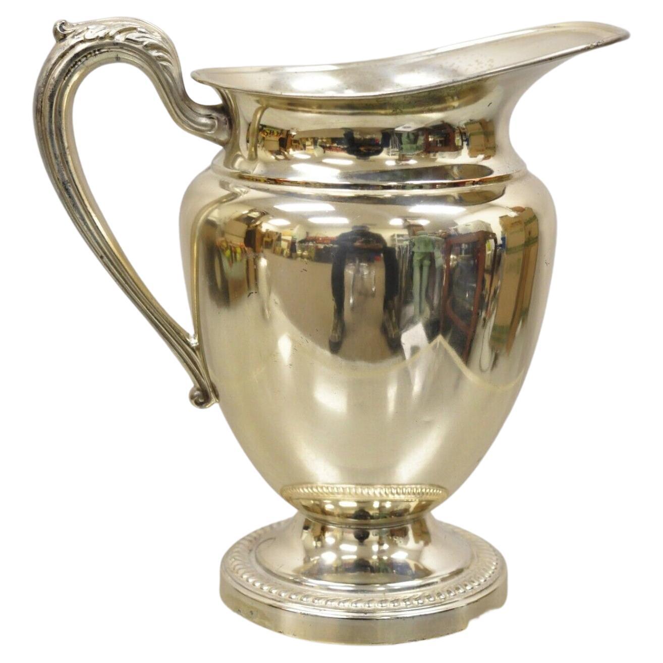 Vtg English Silver Mfg Co Silverplated Copper Tone Victorian Style Water Pitcher For Sale