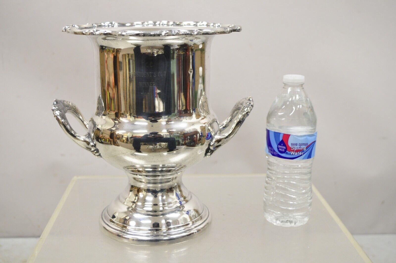 Regency Secchiello da ghiaccio per champagne placcato in argento con incisione 