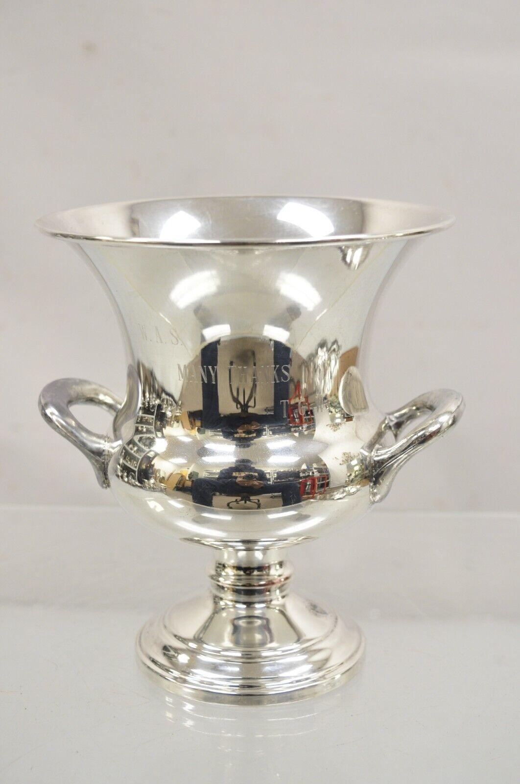 Vtg F.B. Rogers Empire Style Silver Plated Small Trophy Cup Champagne Ice Bucket For Sale 7