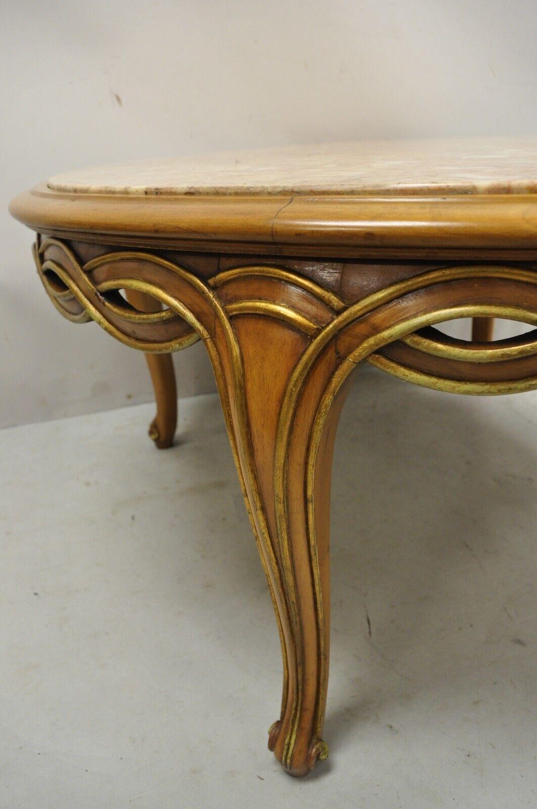 french provincial marble top coffee table