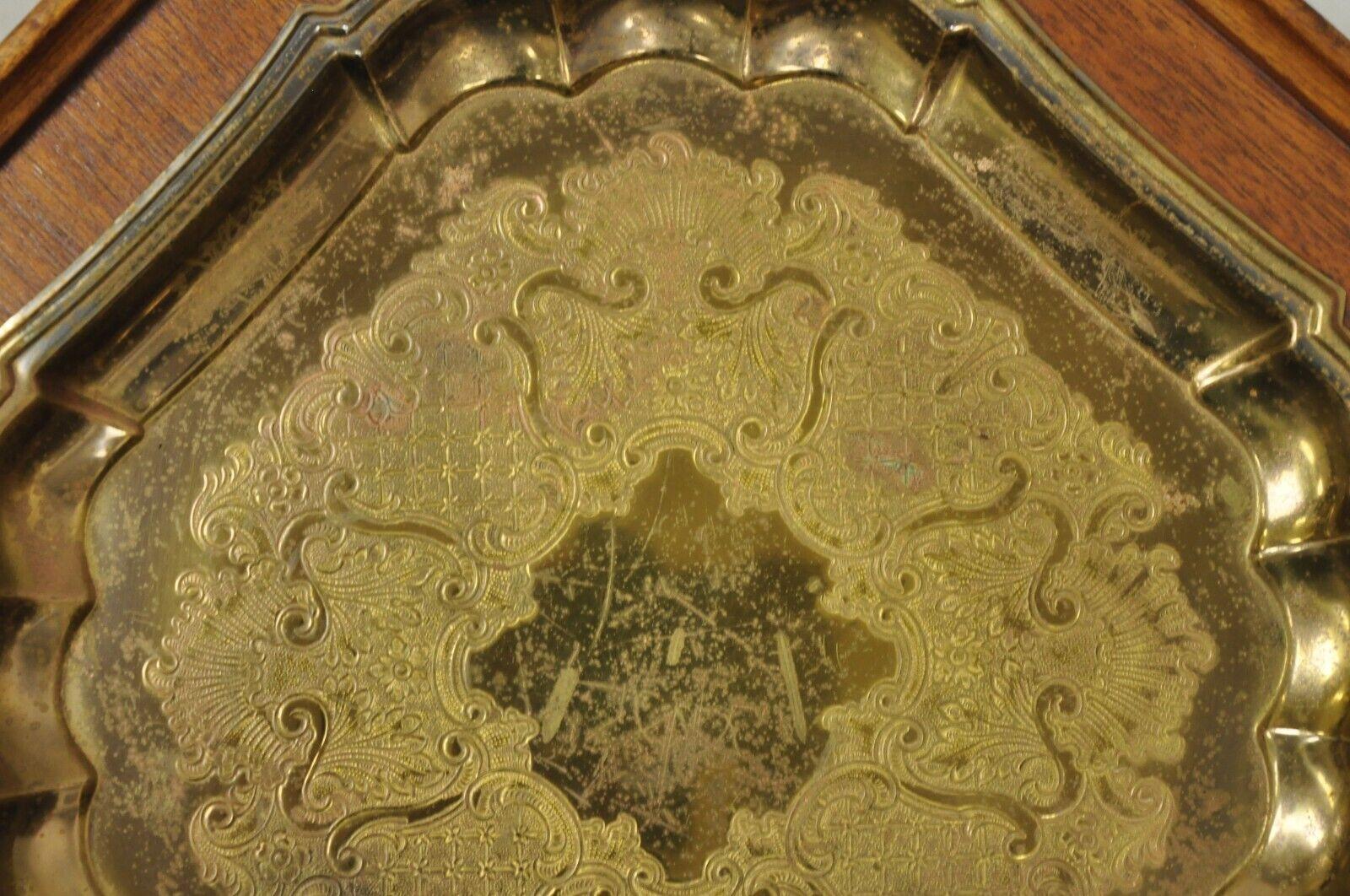 Vtg Georgian Style Carved Ball and Claw Small Side Table Brass Seiden Tray Top 3
