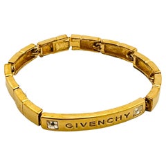 Vtg GIVENCHY gold designer runway bracelet 