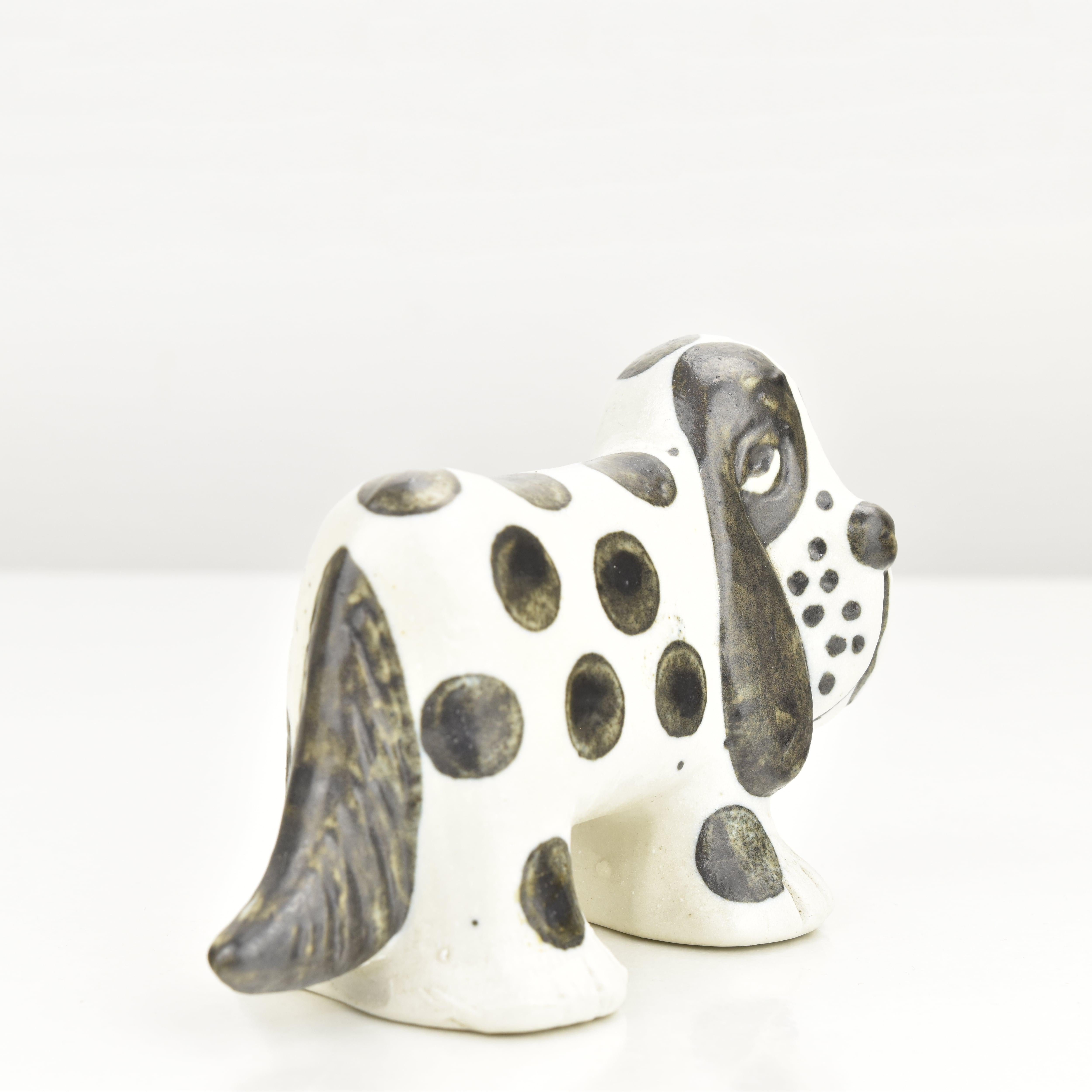 Céramique VTG Gustavsberg Suède Art Pottery Kennel Spaniel Figurine Design Lisa Larson en vente