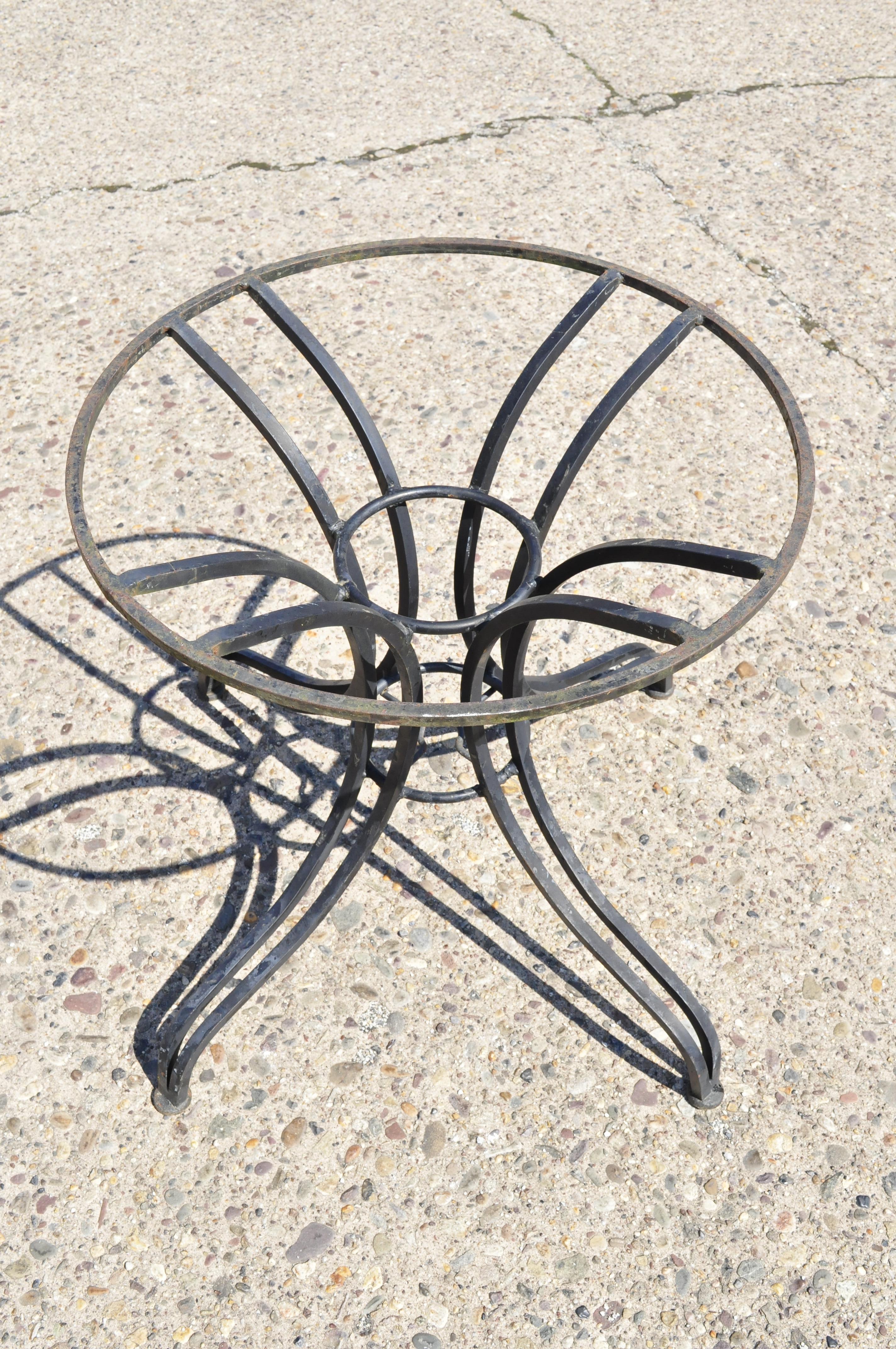 wrought iron pedestal table