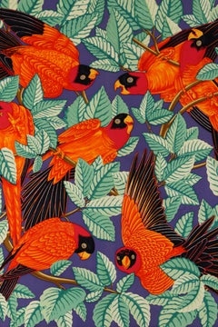 Vtg. HERMES c.1984 Joachim Metz “Les Perroquests”  Parrots Silk Scarf