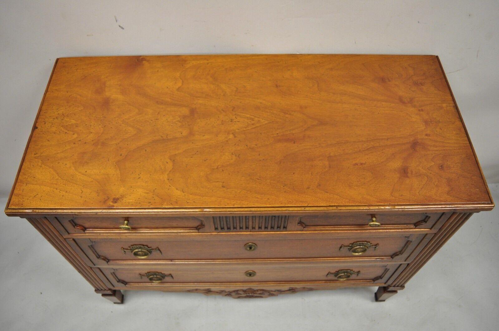 Vtg Italian Bloomingdales French Louis XVI Walnut Commode Chest Drawers - a Pair 7