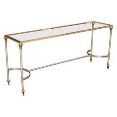 VTG Italian Directoire Maison Jasen Style Steel & Brass Console Table
