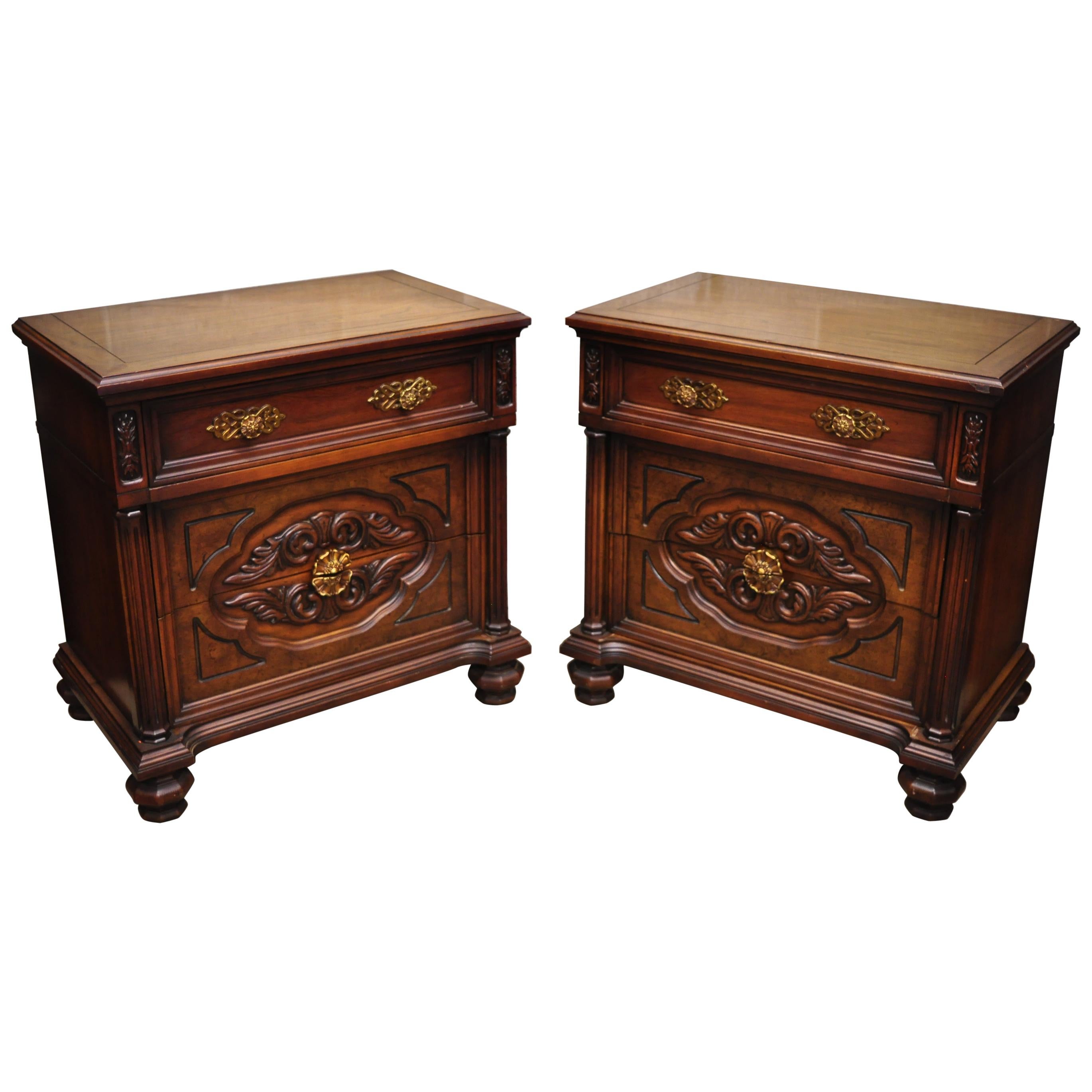 Pair of Hollywood Regency Lacquered Nightstands at 1stDibs