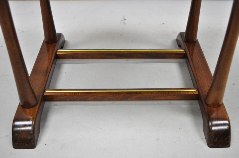 Italian Mid-Century Modern SPQR Birch, Brass Clothing Valet Suit Stand Chair 7