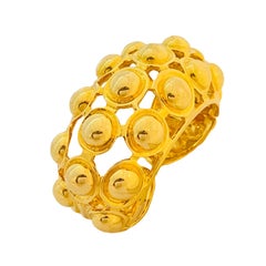 Vtg KJL KENNETH JAY LANE brazalete brazalete de oro masivo diseñador pasarela