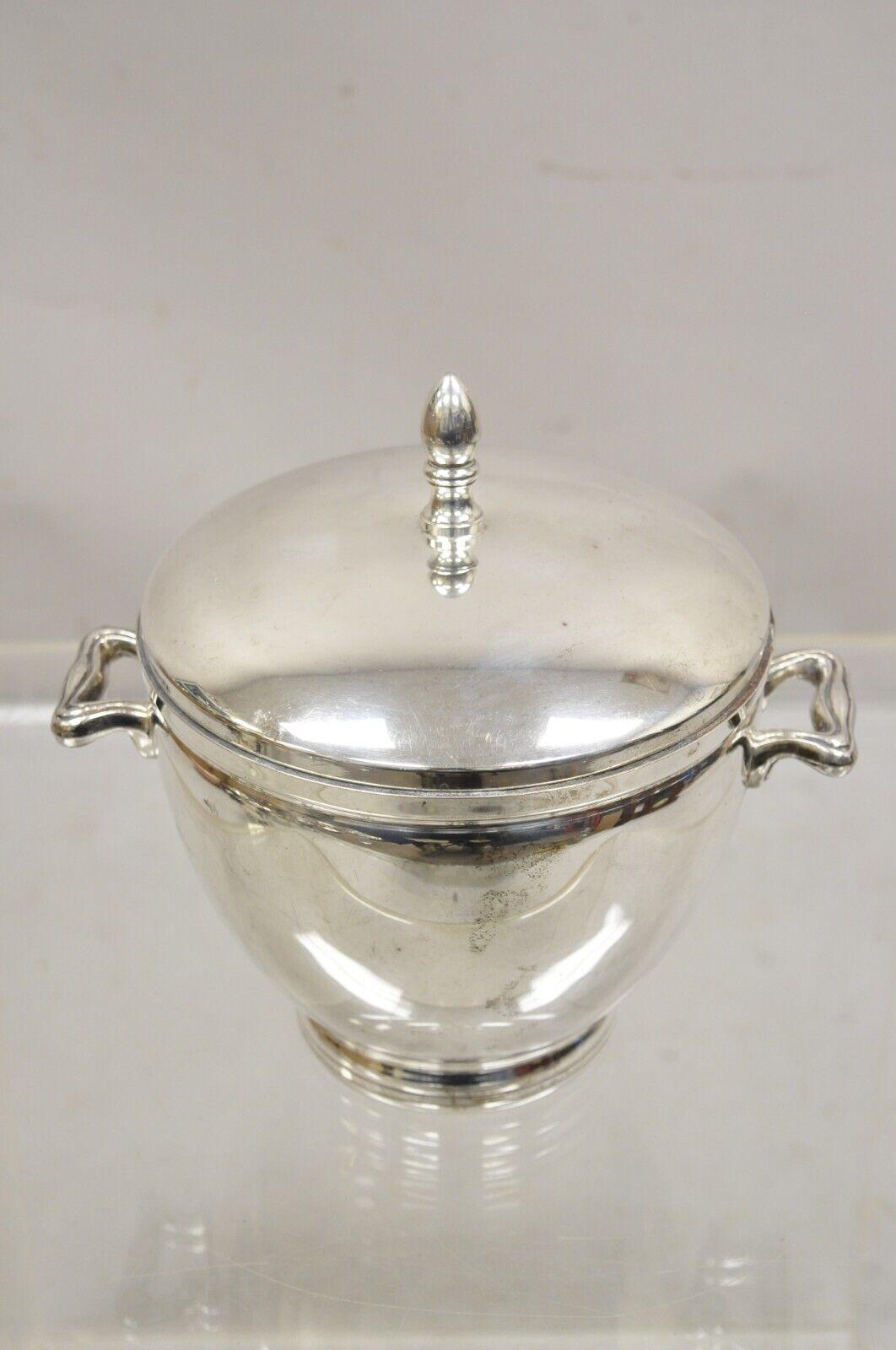 Vtg Knight Silver Smith's Silber auf Kupfer Deckel Eiskübel mit Aluminiumfutter im Angebot 5