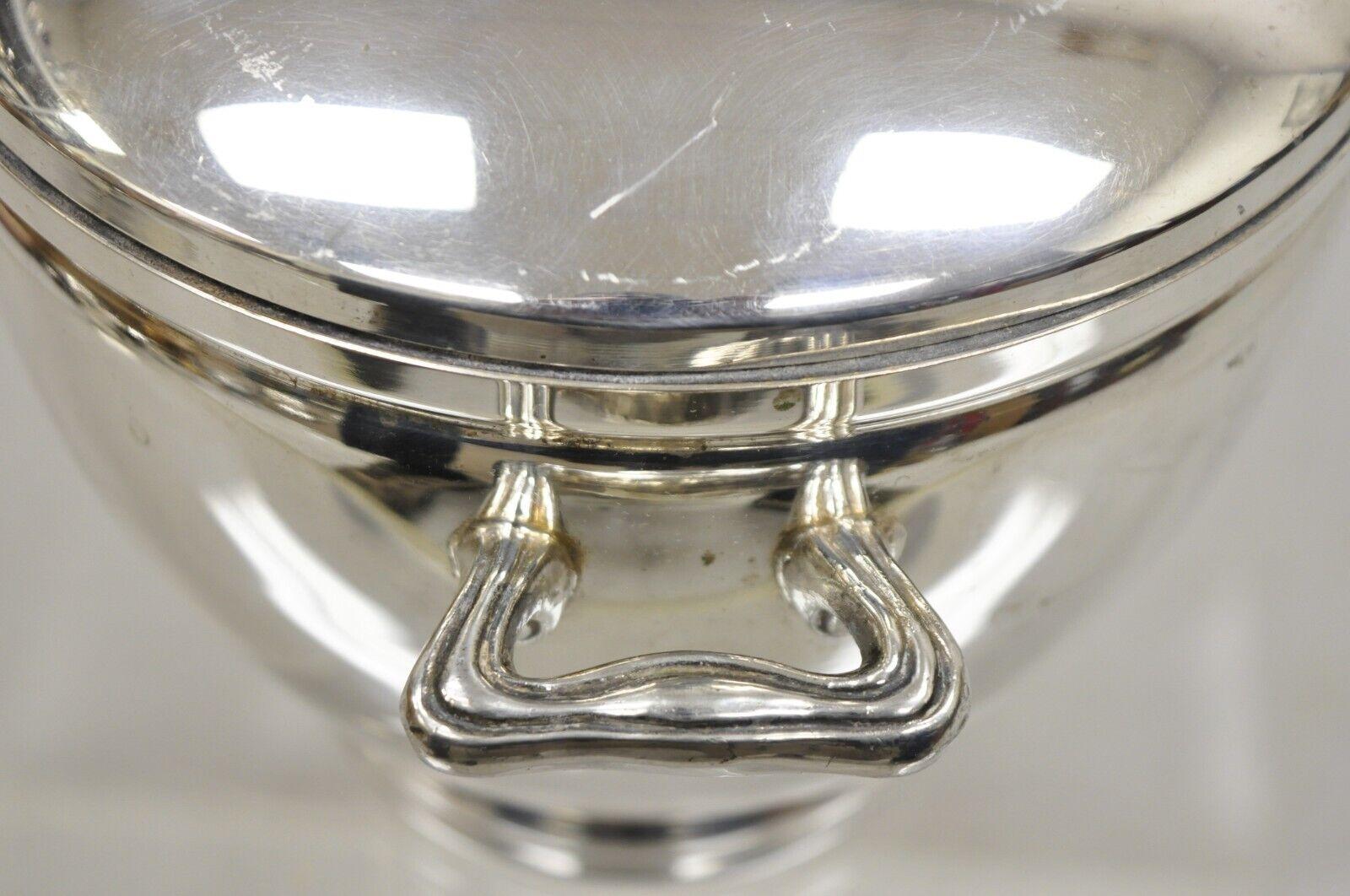 Vtg Knight Silver Smith's Silber auf Kupfer Deckel Eiskübel mit Aluminiumfutter (Versilberung) im Angebot