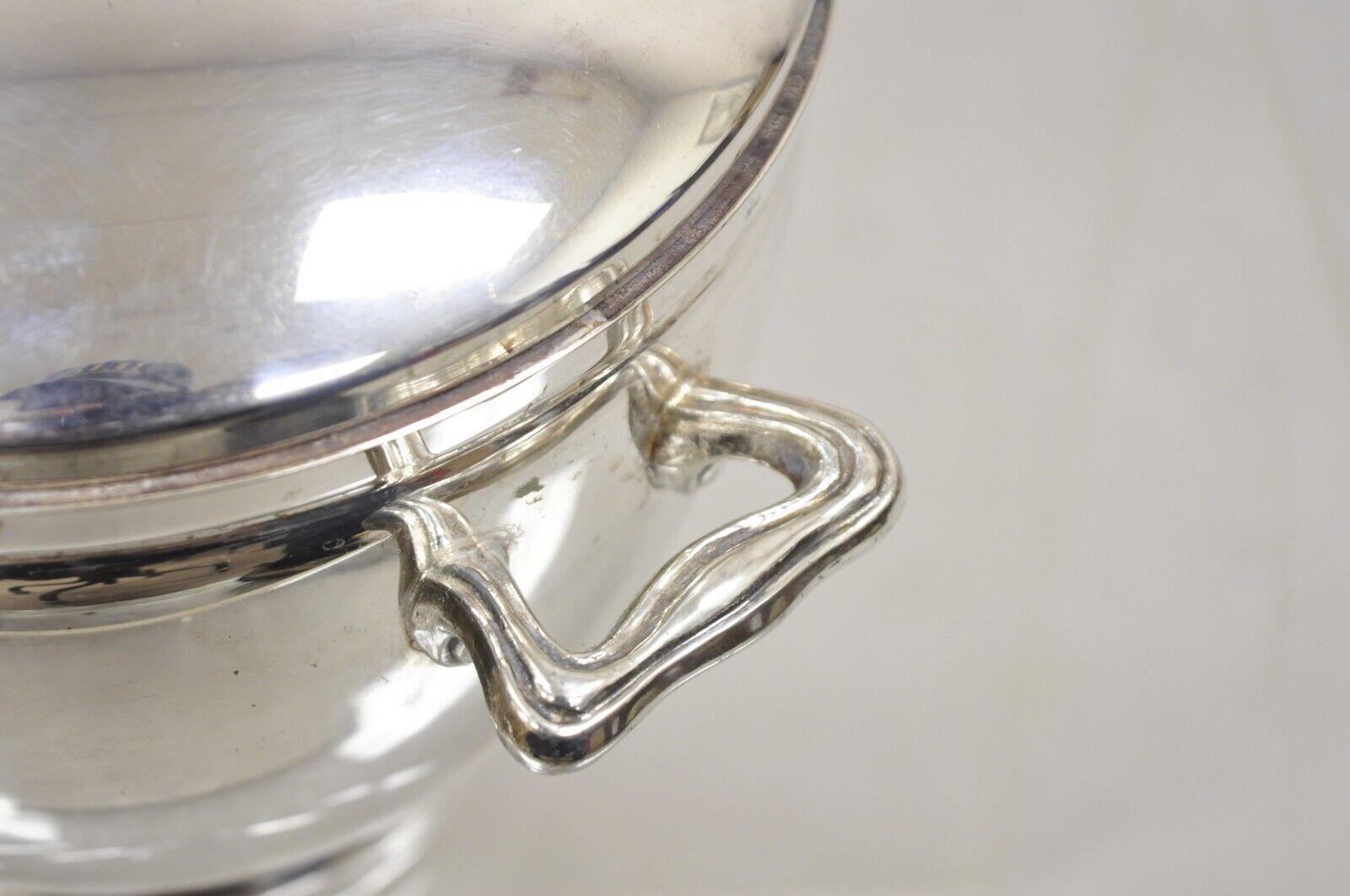 Vtg Knight Silver Smith's Silber auf Kupfer Deckel Eiskübel mit Aluminiumfutter im Angebot 2