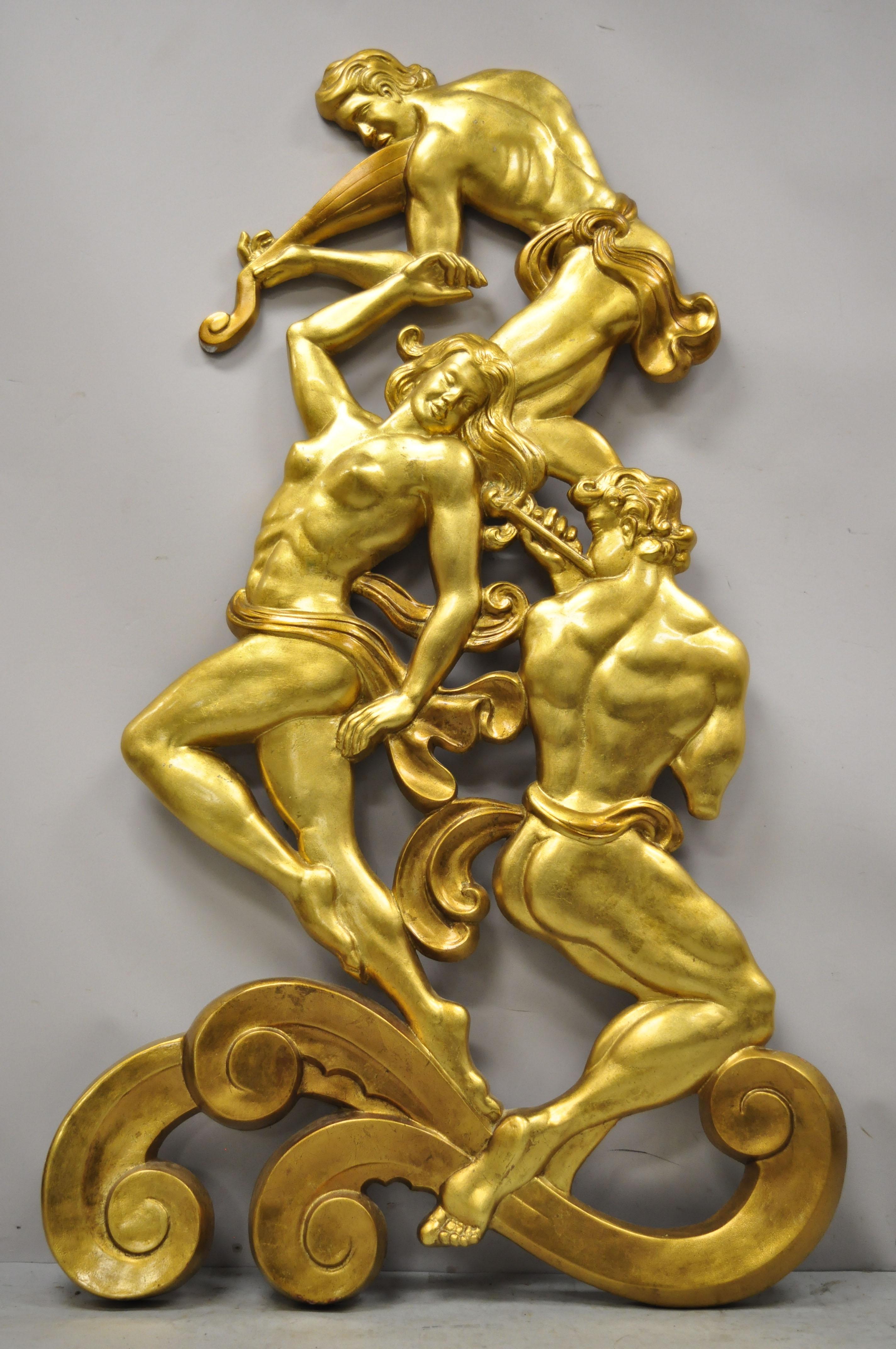 Vtg Large Gypsy Gold Art Deco Fiberglass Figural Sculpture Rockefeller Center 5