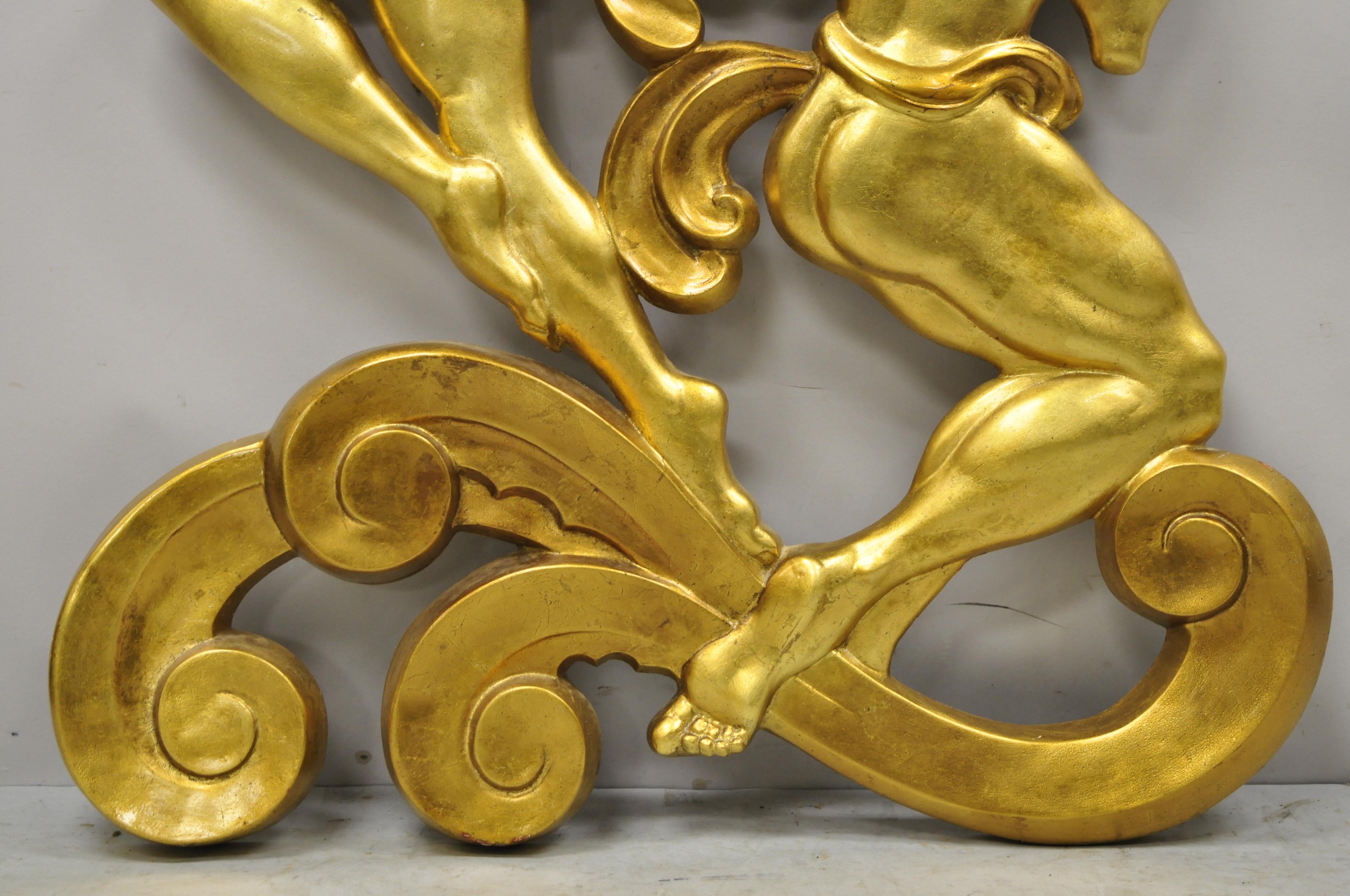 Vtg Large Gypsy Gold Art Deco Fiberglass Figural Sculpture Rockefeller Center 2