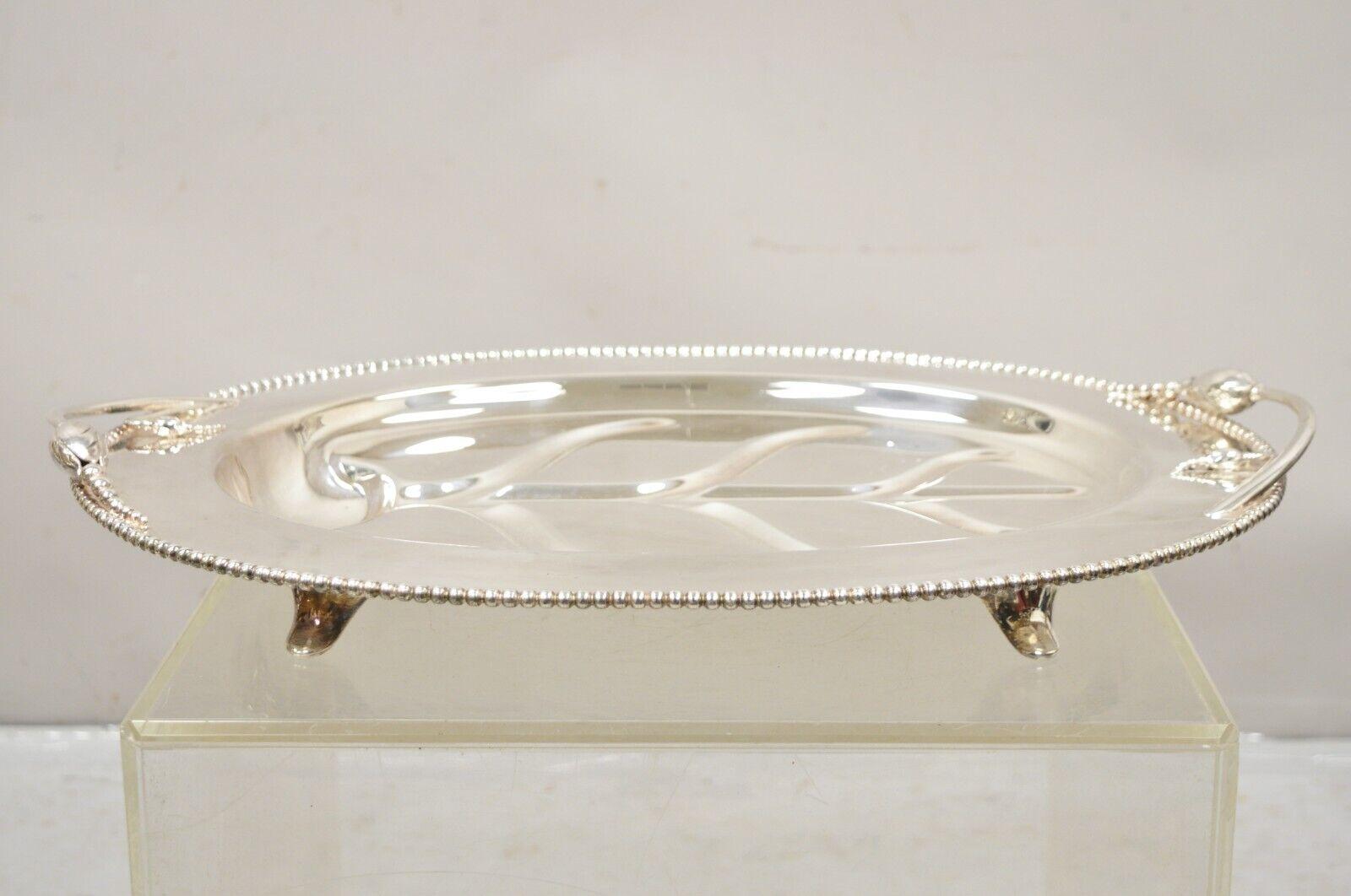 Vtg LBS Co English Art Nouveau Meat Cutlery Silver Plated Serving Platter Tray For Sale 4