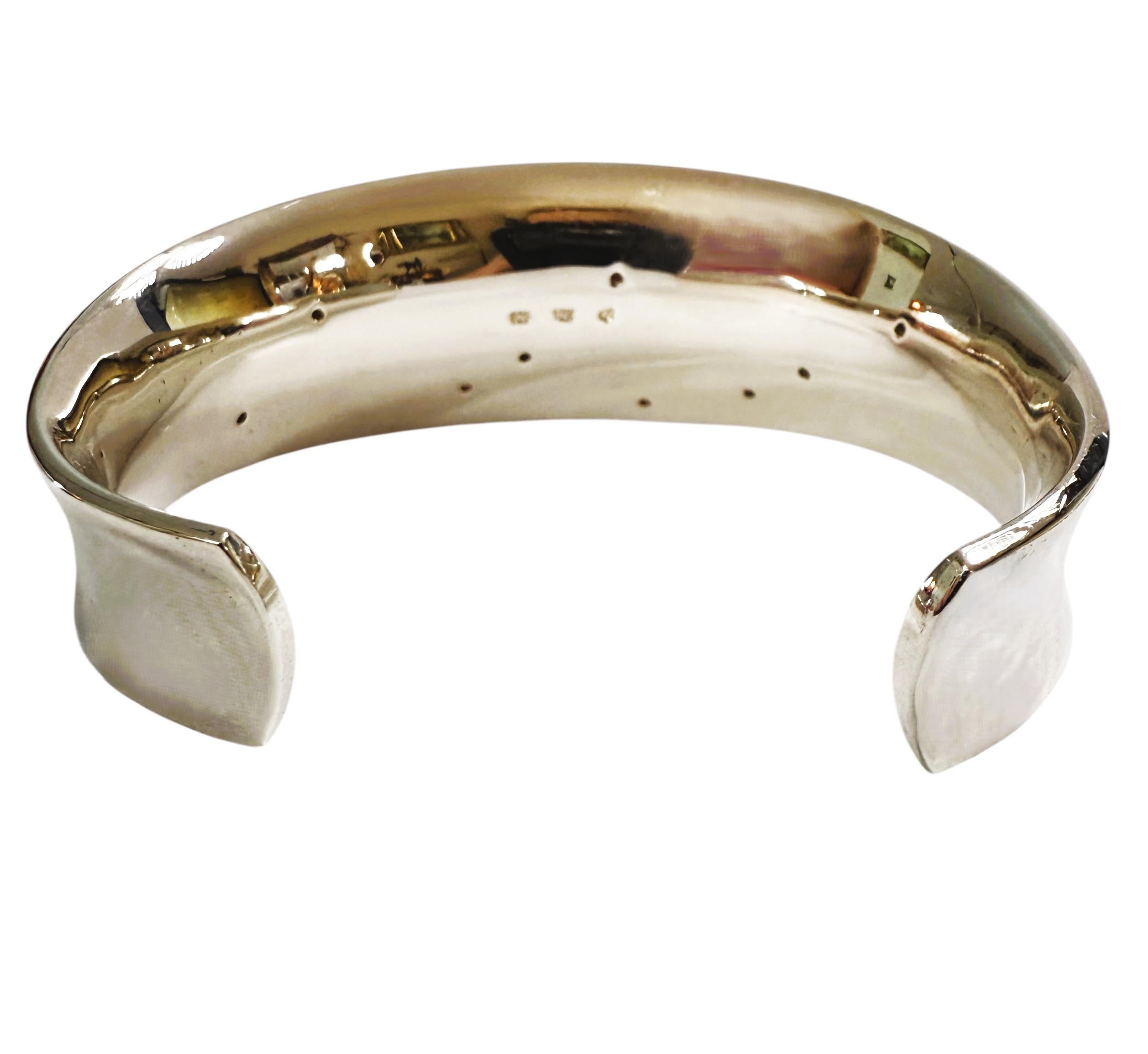 VTG Brazalete de oro de 18 quilates y plata de ley Lorellei 13 diamantes, caja original 75 Gr Corte redondo en venta
