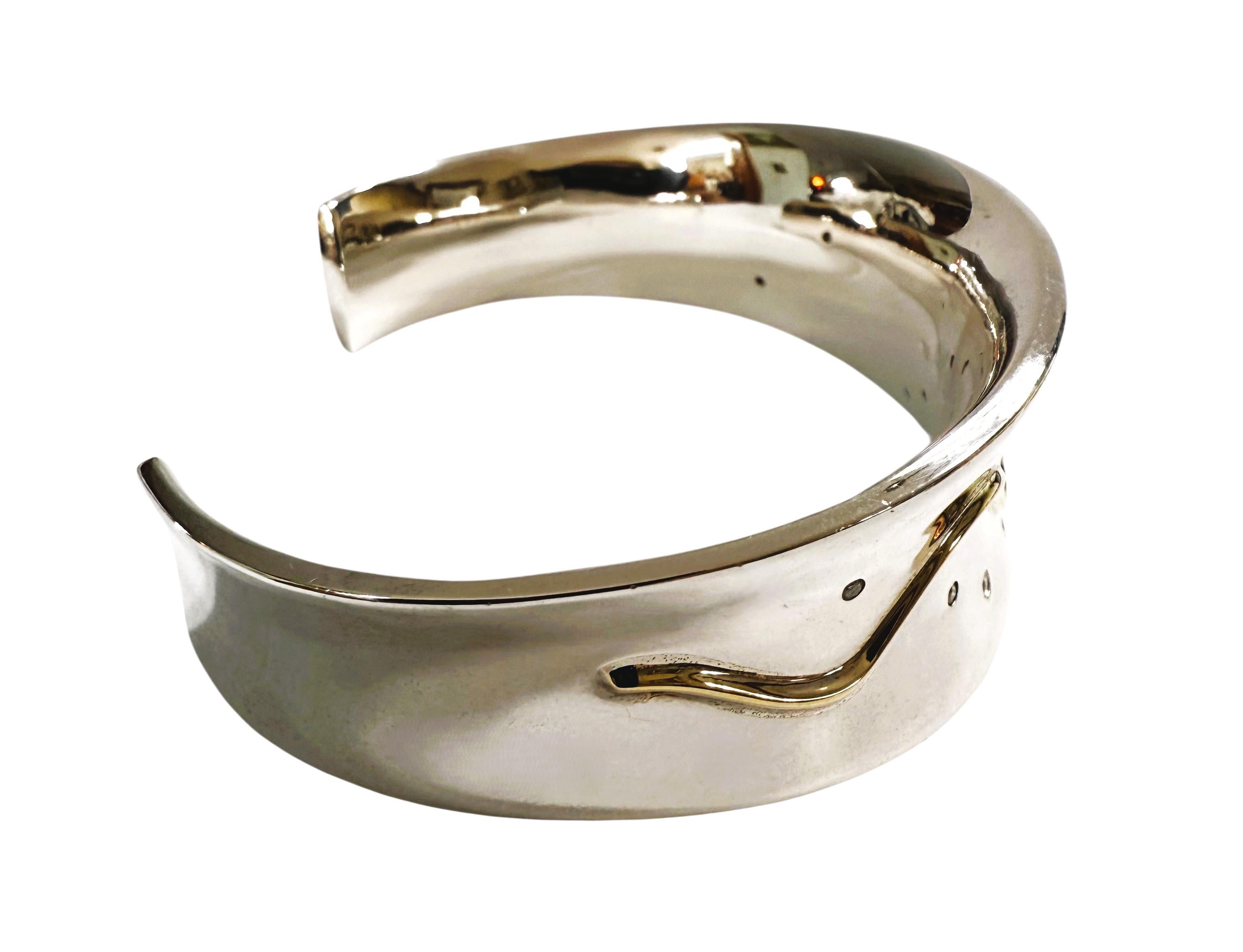 VTG Brazalete de oro de 18 quilates y plata de ley Lorellei 13 diamantes, caja original 75 Gr en Excelente estado para la venta en Eagan, MN