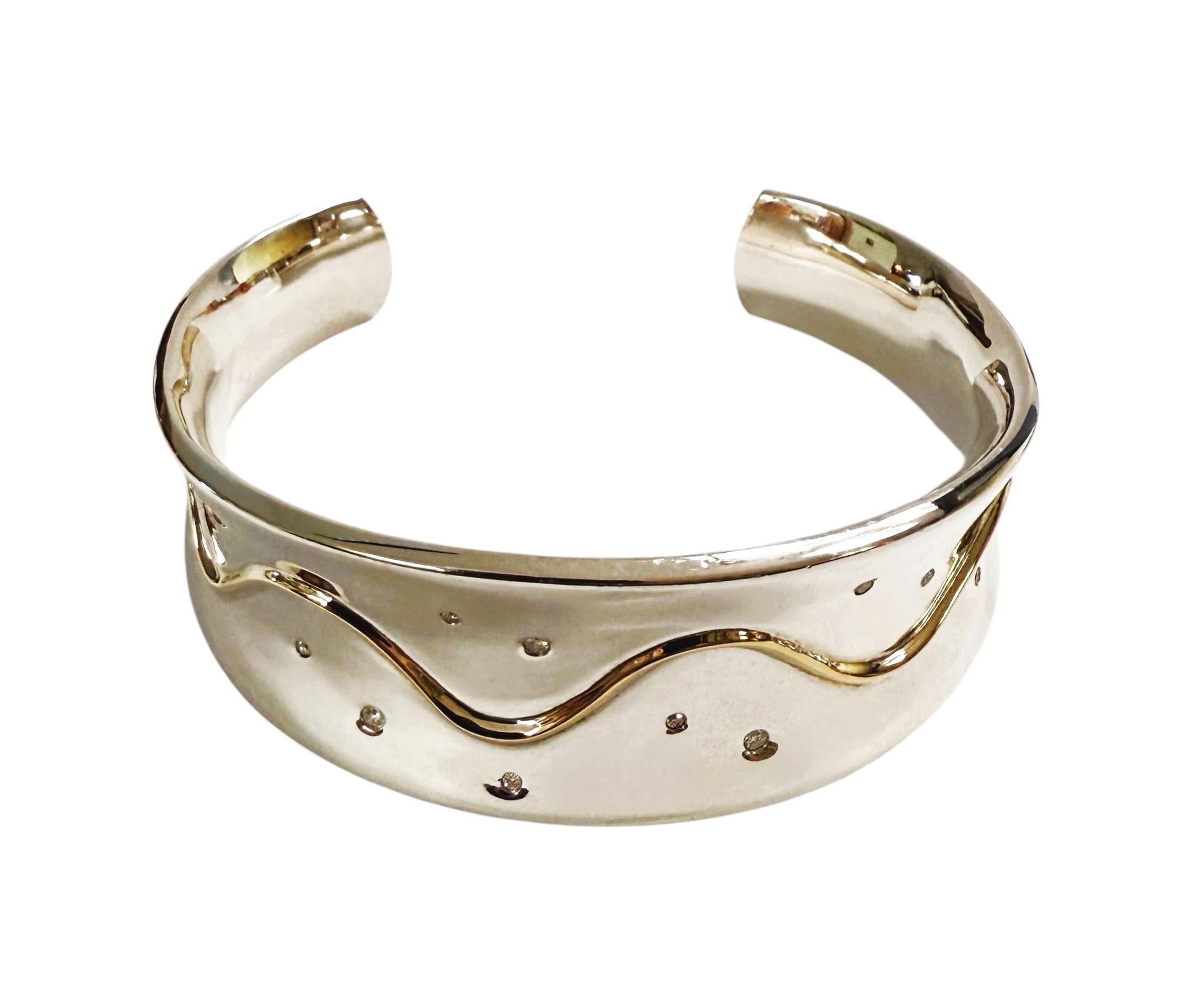 De las mujeres VTG Brazalete de oro de 18 quilates y plata de ley Lorellei 13 diamantes, caja original 75 Gr en venta