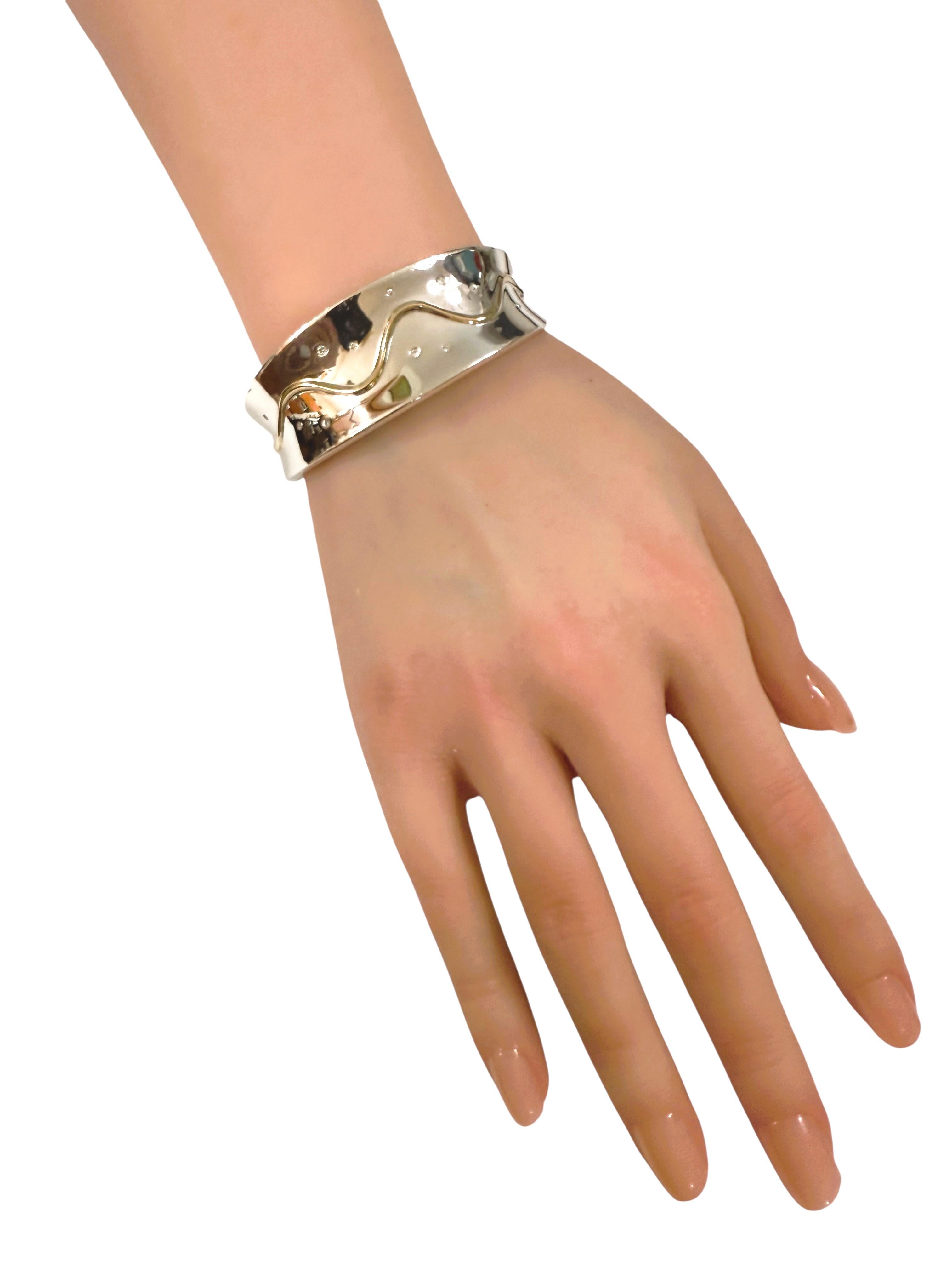 VTG Brazalete de oro de 18 quilates y plata de ley Lorellei 13 diamantes, caja original 75 Gr en venta 1