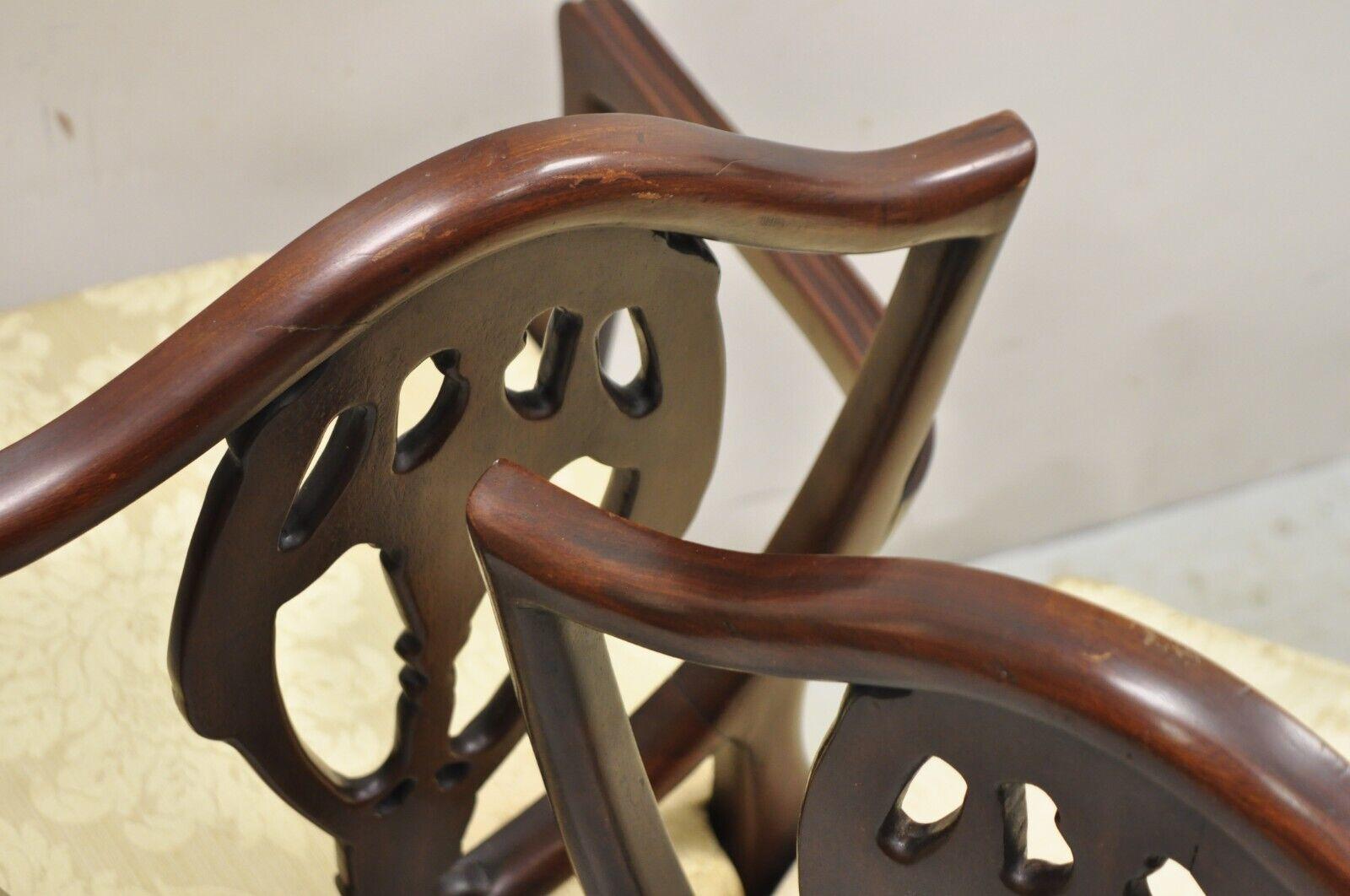 Vtg Mahogany Shield Back Hepplewhite Style Duncan Phyfe Dining Chairs Set of 10 2